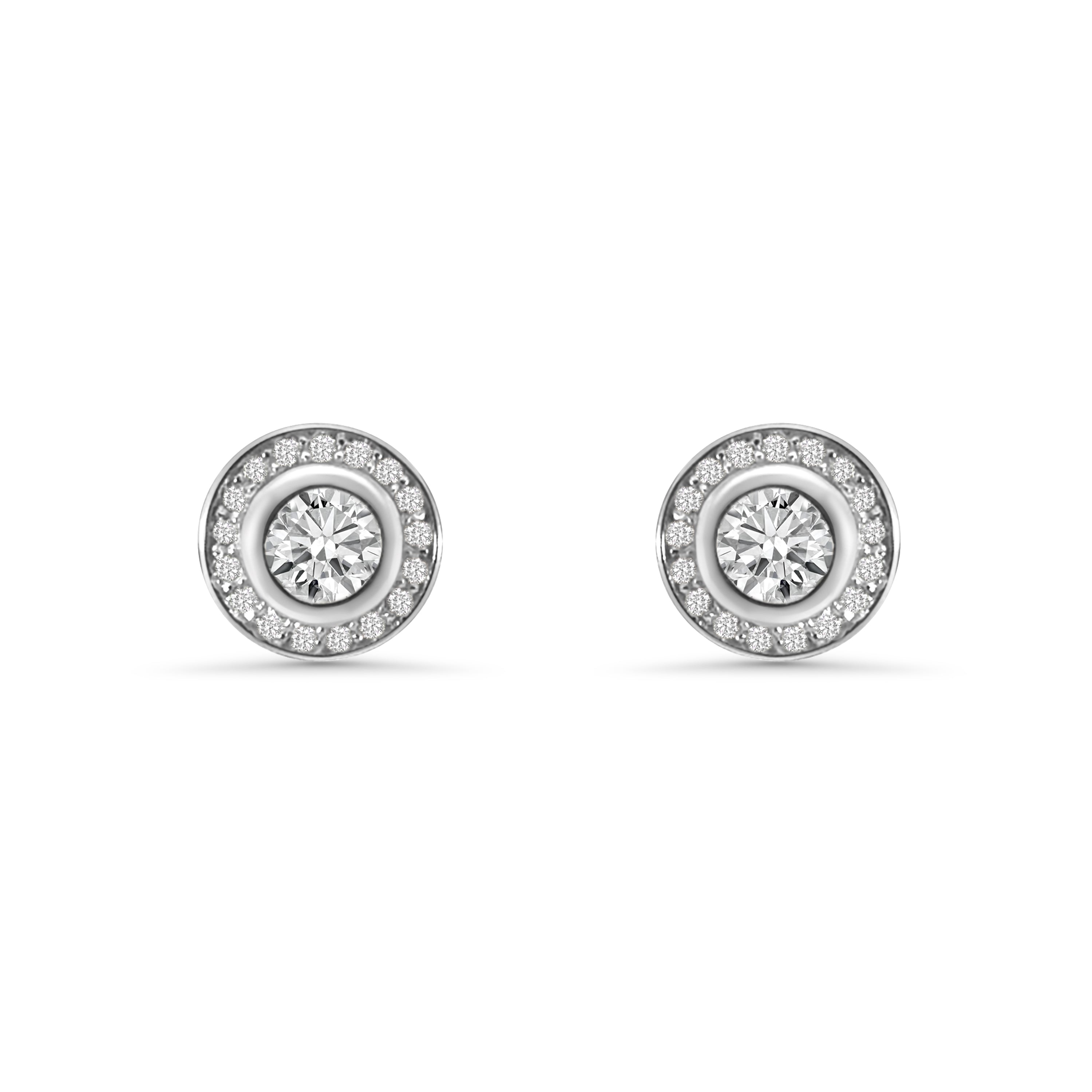 Round CZ Rubover Earrings