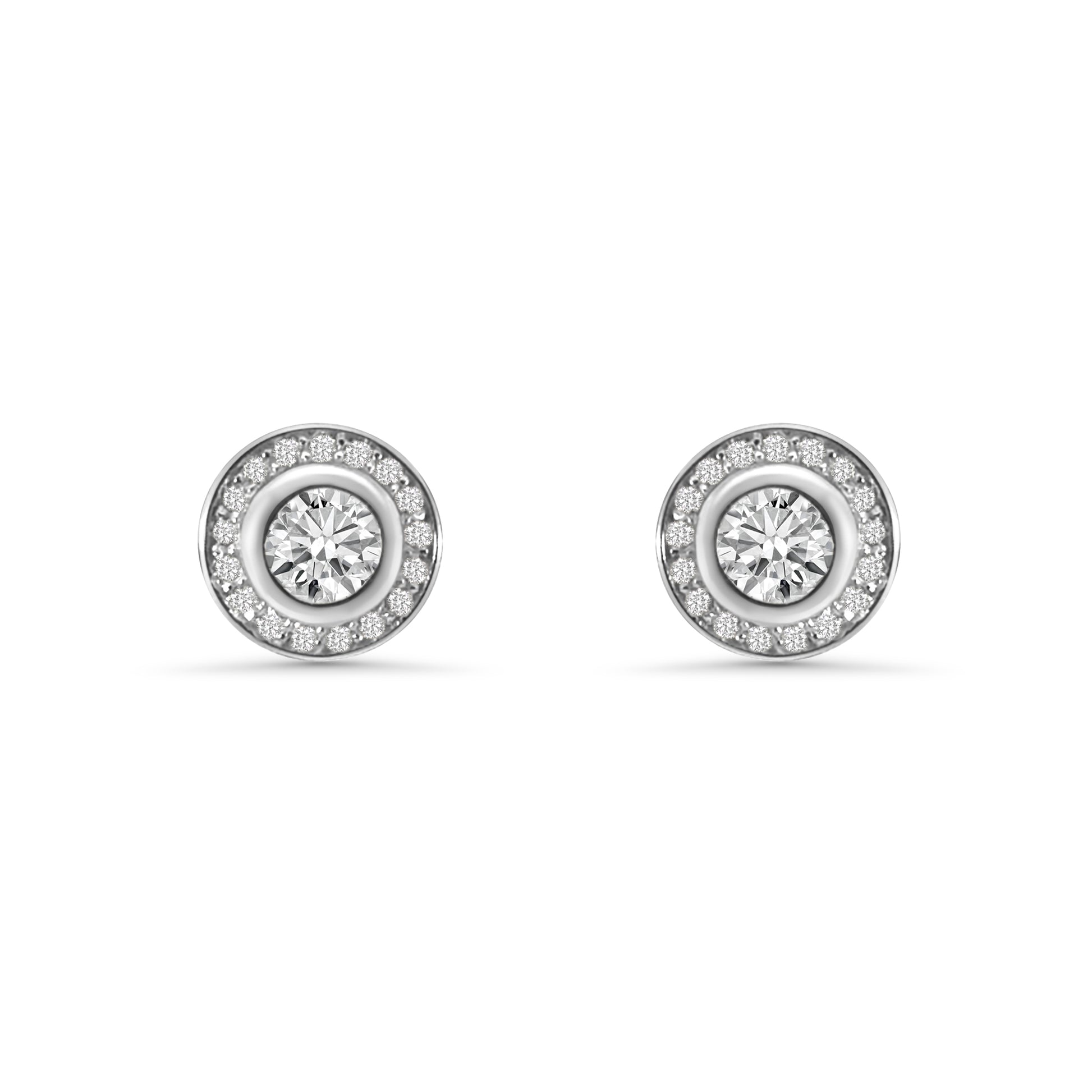 Round CZ Rubover Earrings
