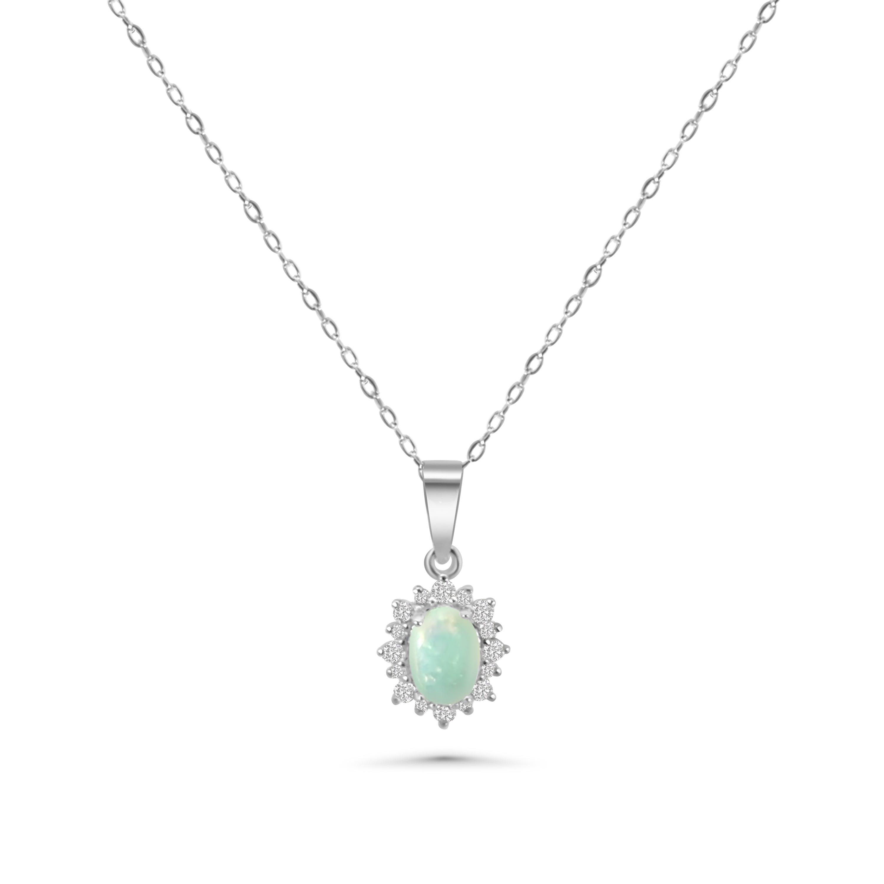 Opal CZ Cluster Pendant