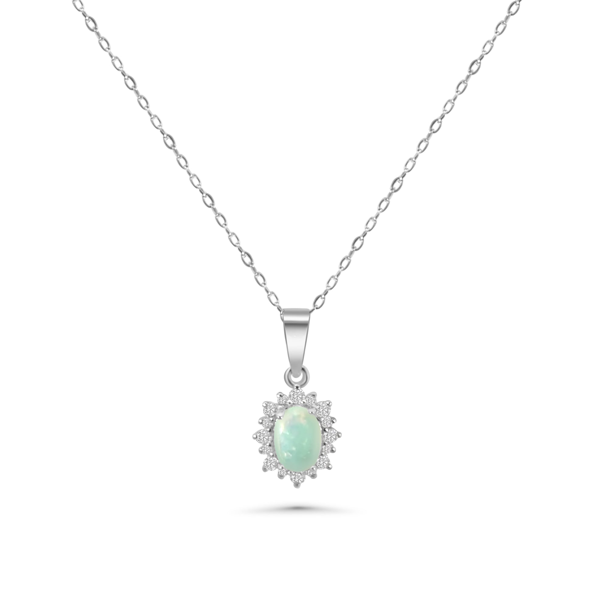 Opal CZ Cluster Pendant