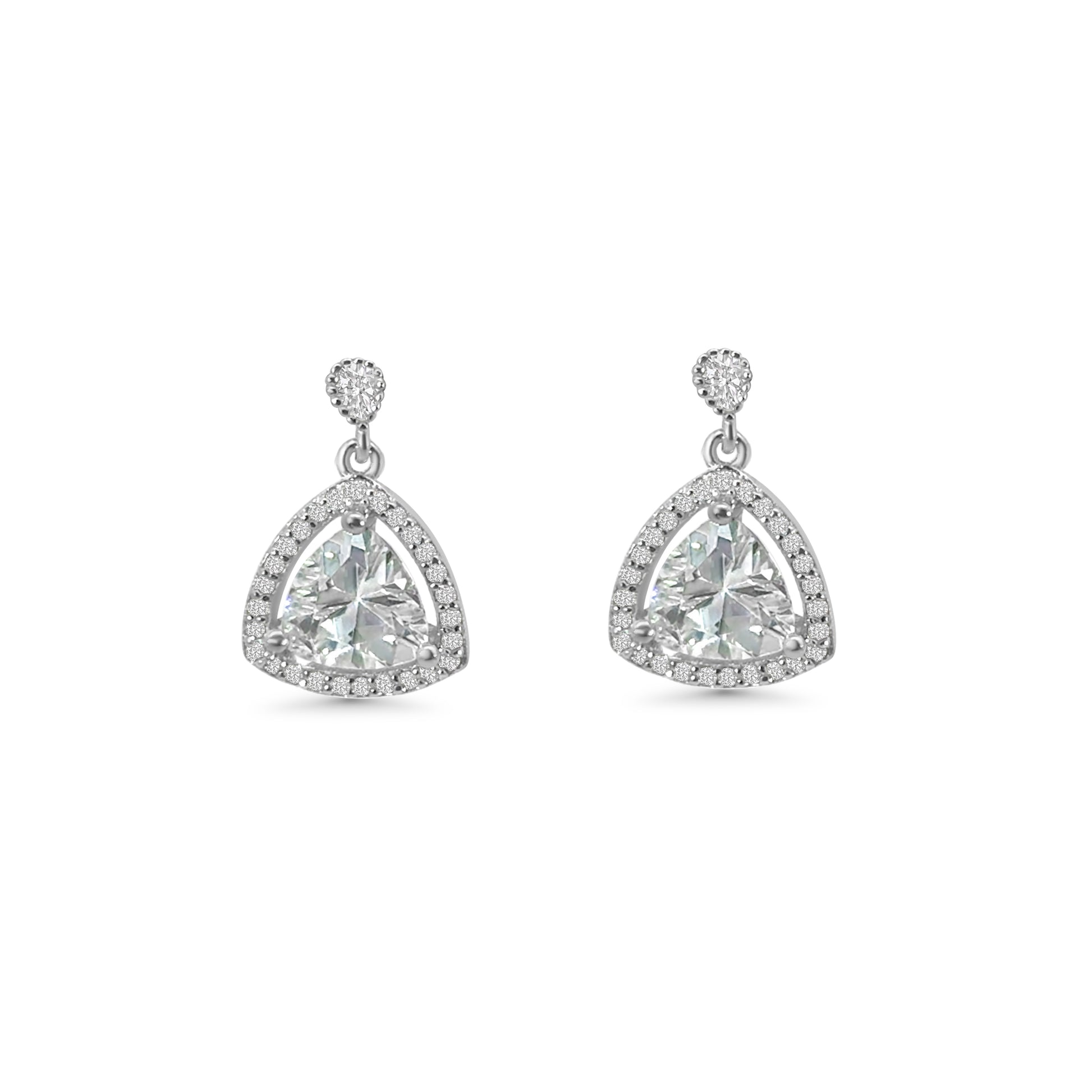 Trillion Drop CZ Earrings