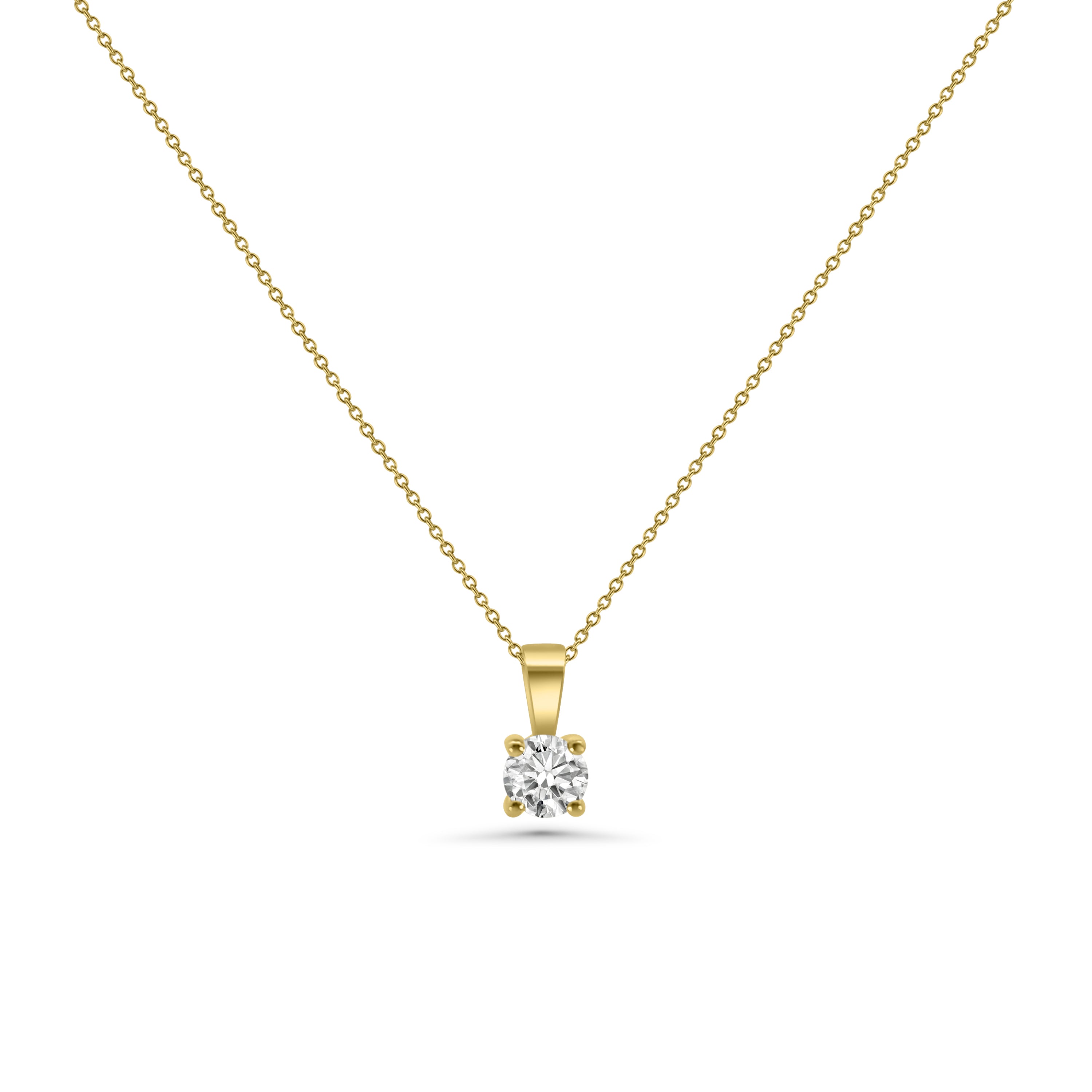 9kt Lab Grown Round Diamond Pendant