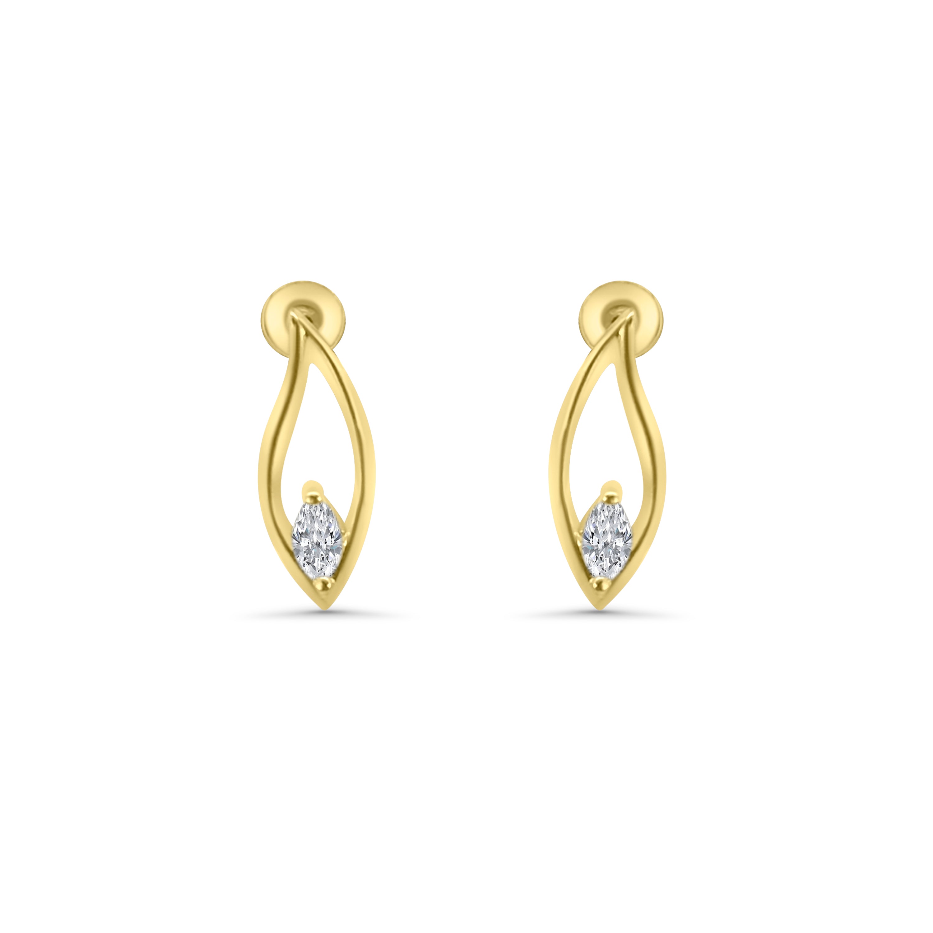 9kt Marquise Drop Lab Grown Earrings