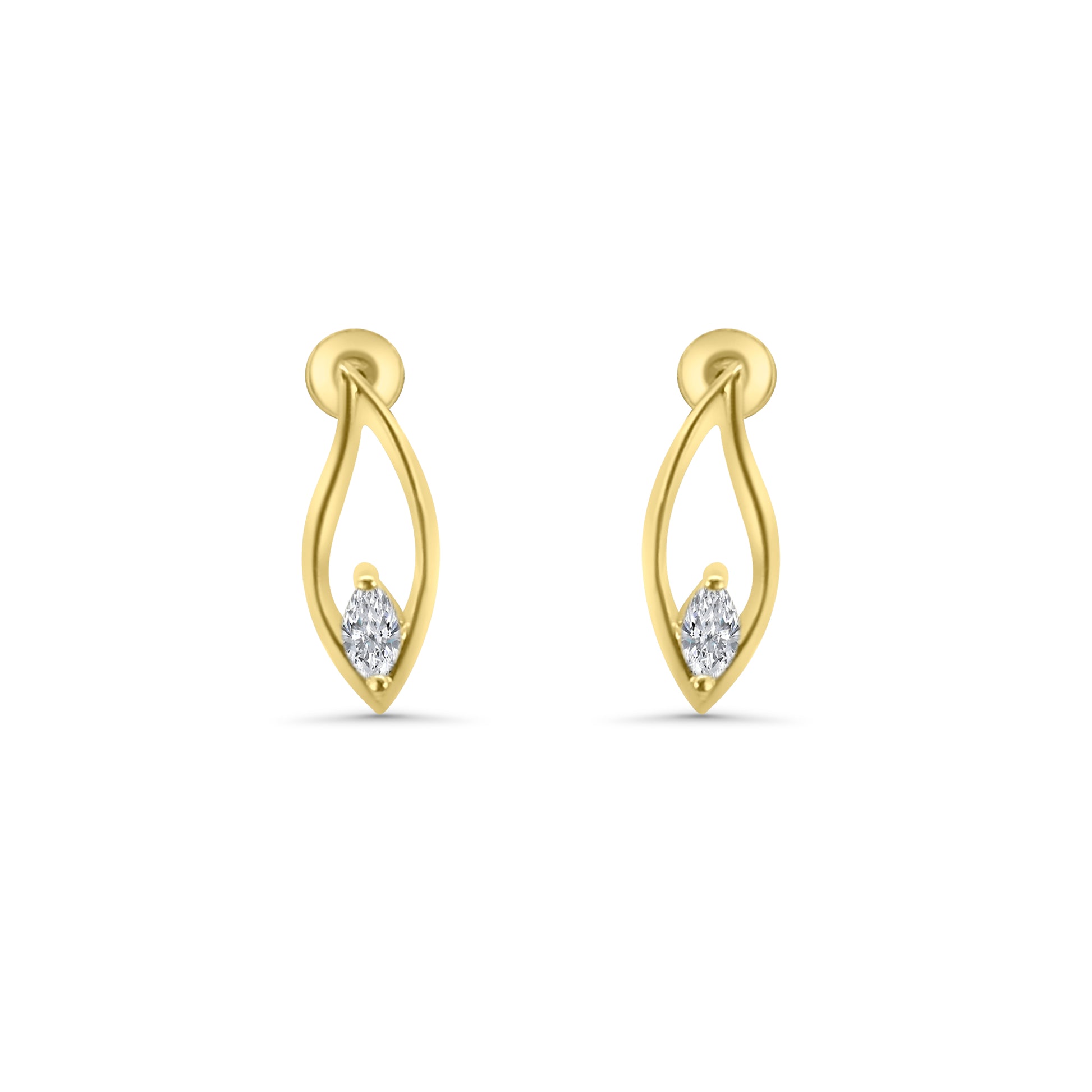 9kt Marquise Drop Lab Grown Earrings