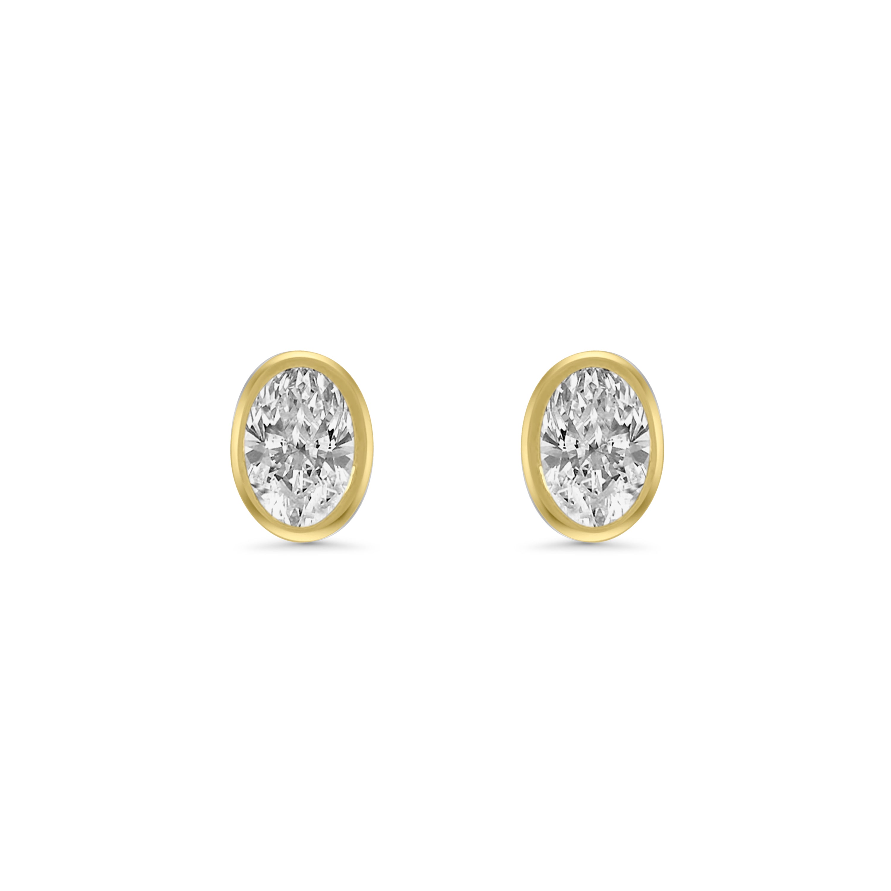 9kt Oval Lab Grown Earrings