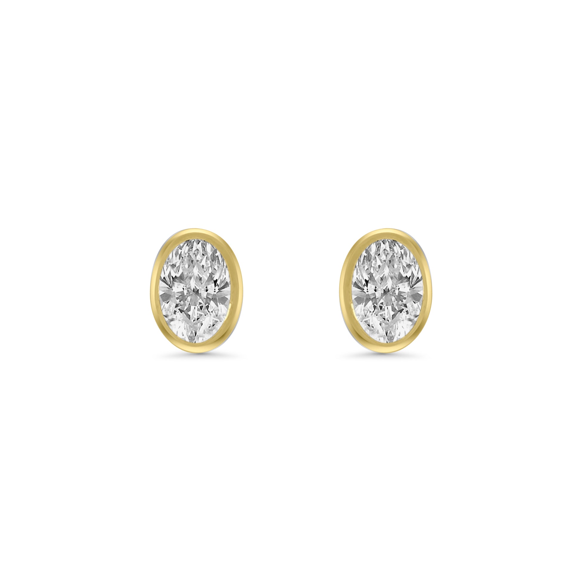 9kt Oval Lab Grown Earrings