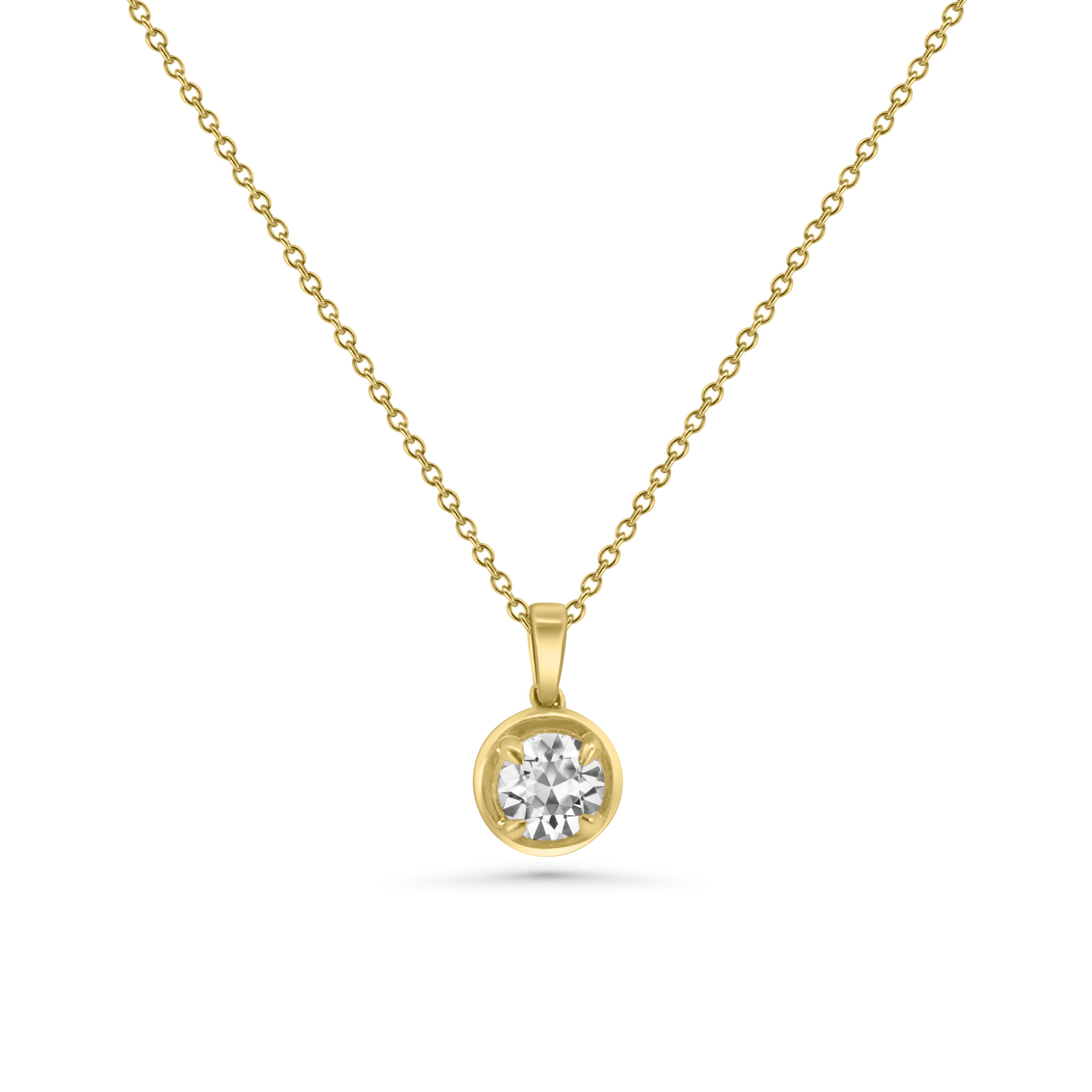 9kt Lab Grown Round Diamond Pendant