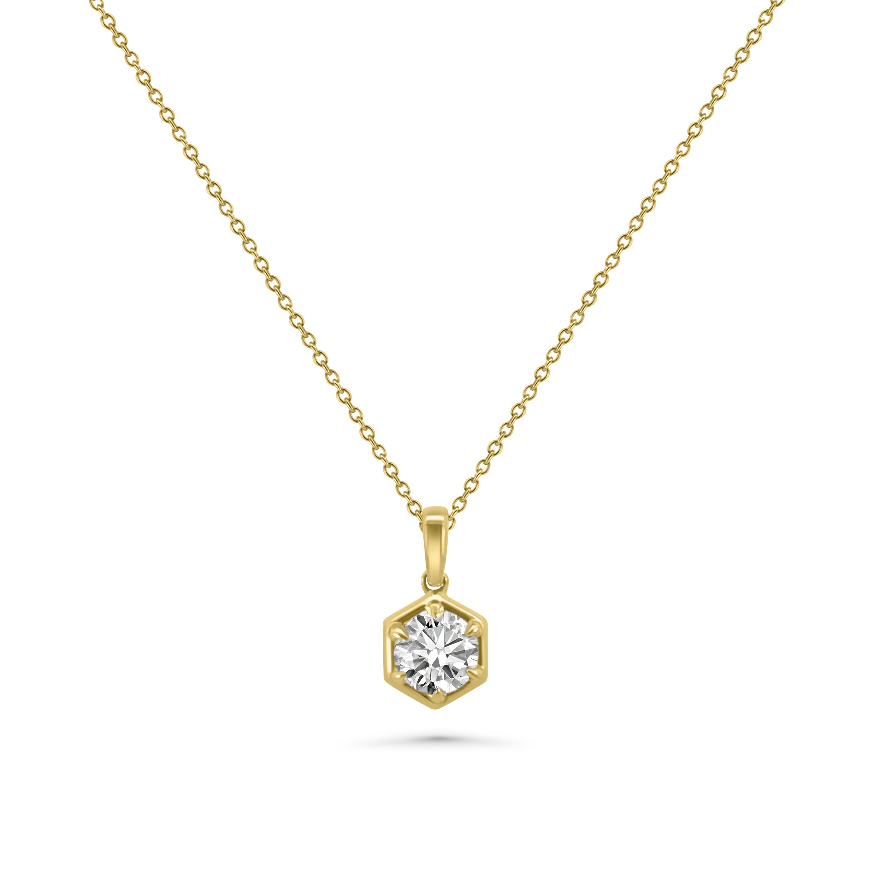 9kt Lab Grown Round Diamond Pendant