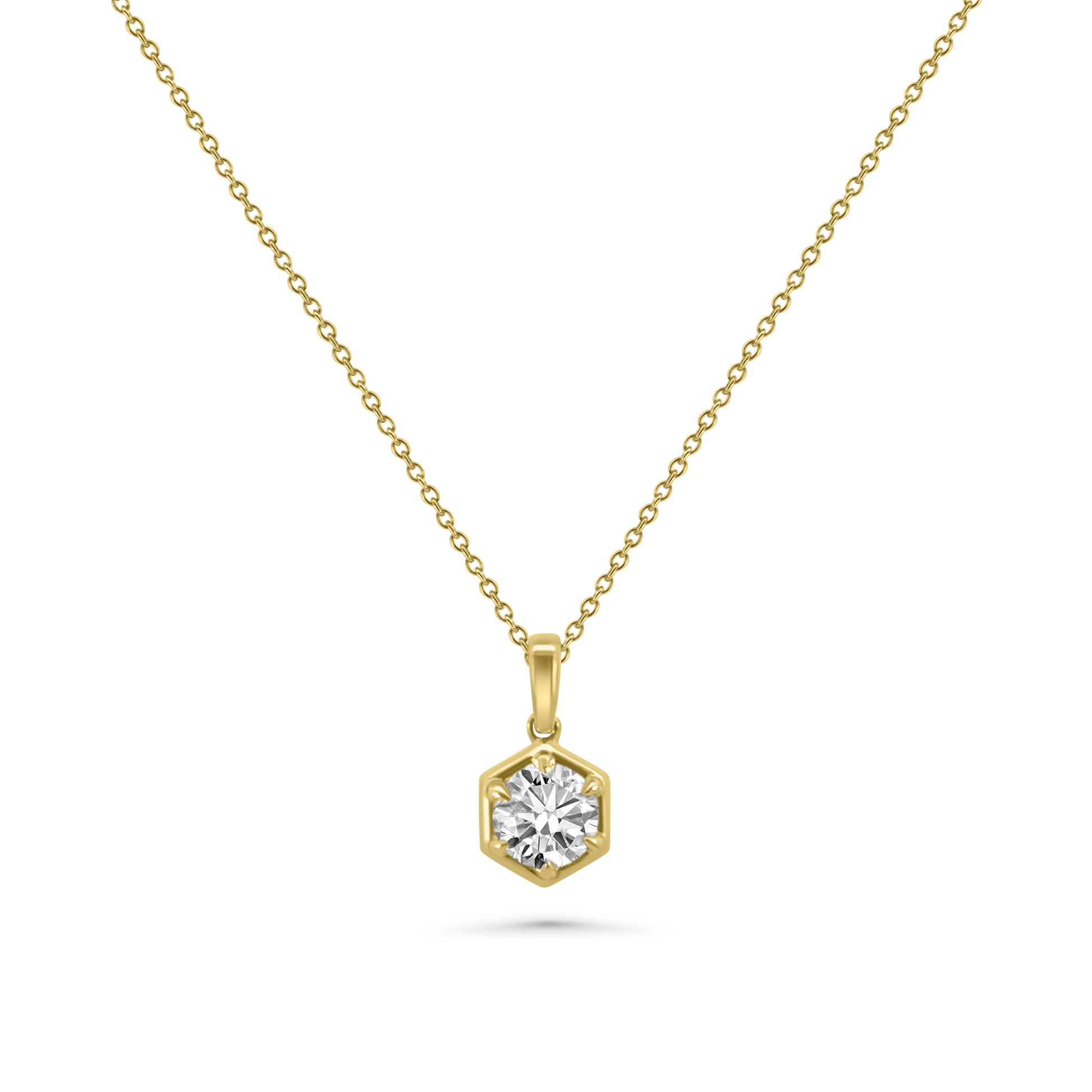 9kt Lab Grown Round Diamond Pendant
