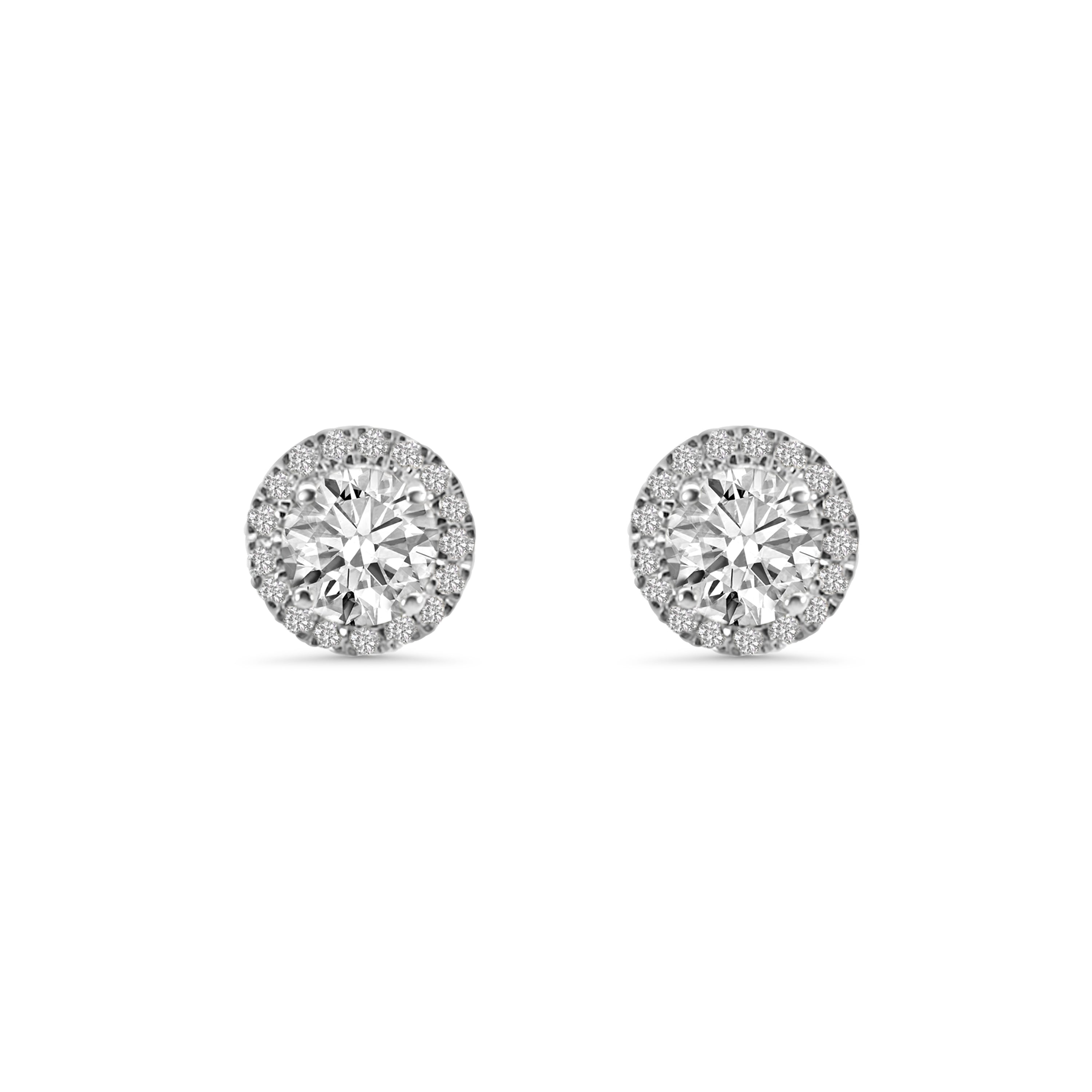 9kt Lab Grown Diamond Halo Stud Earrings