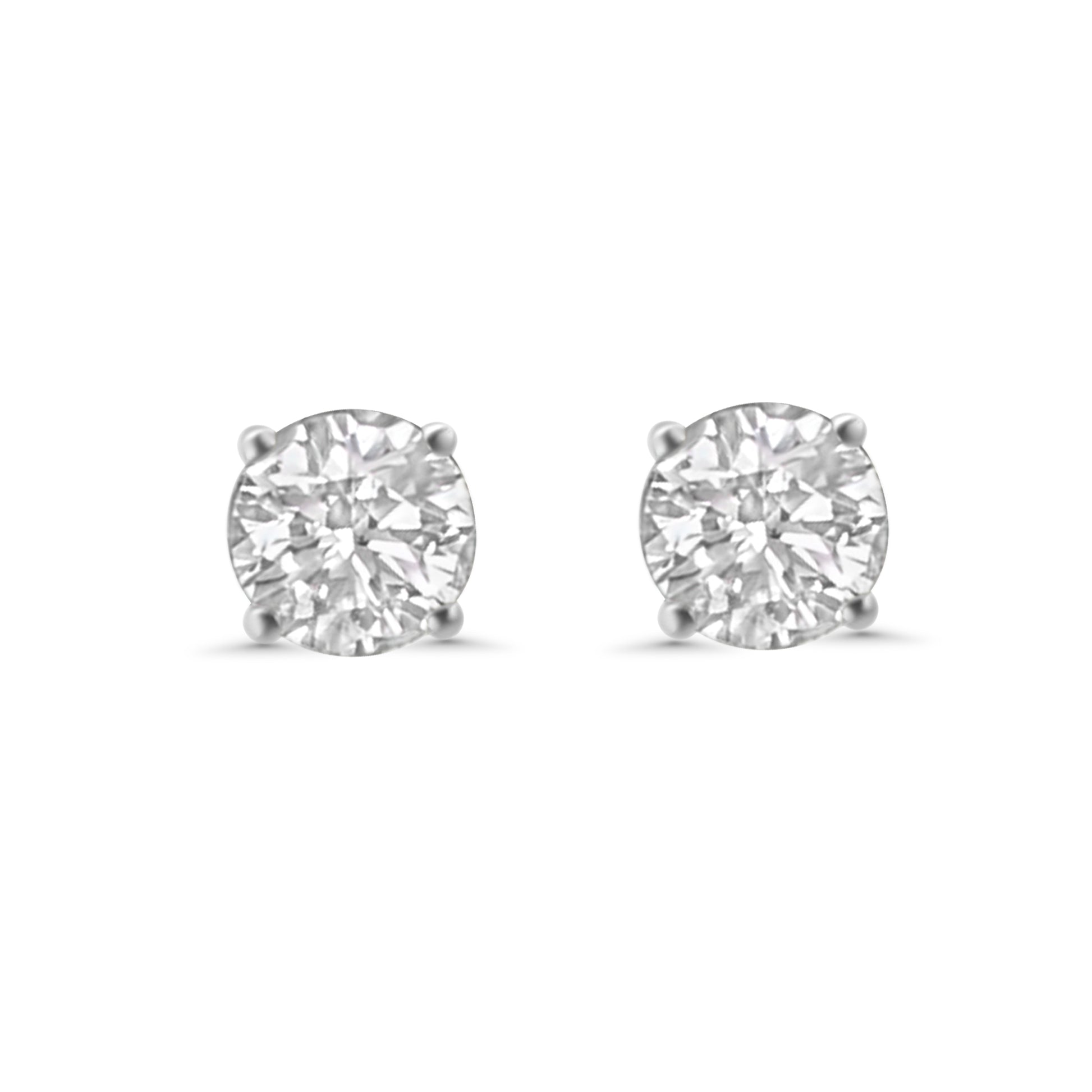 9kt Solitaire Lab Grown Earrings