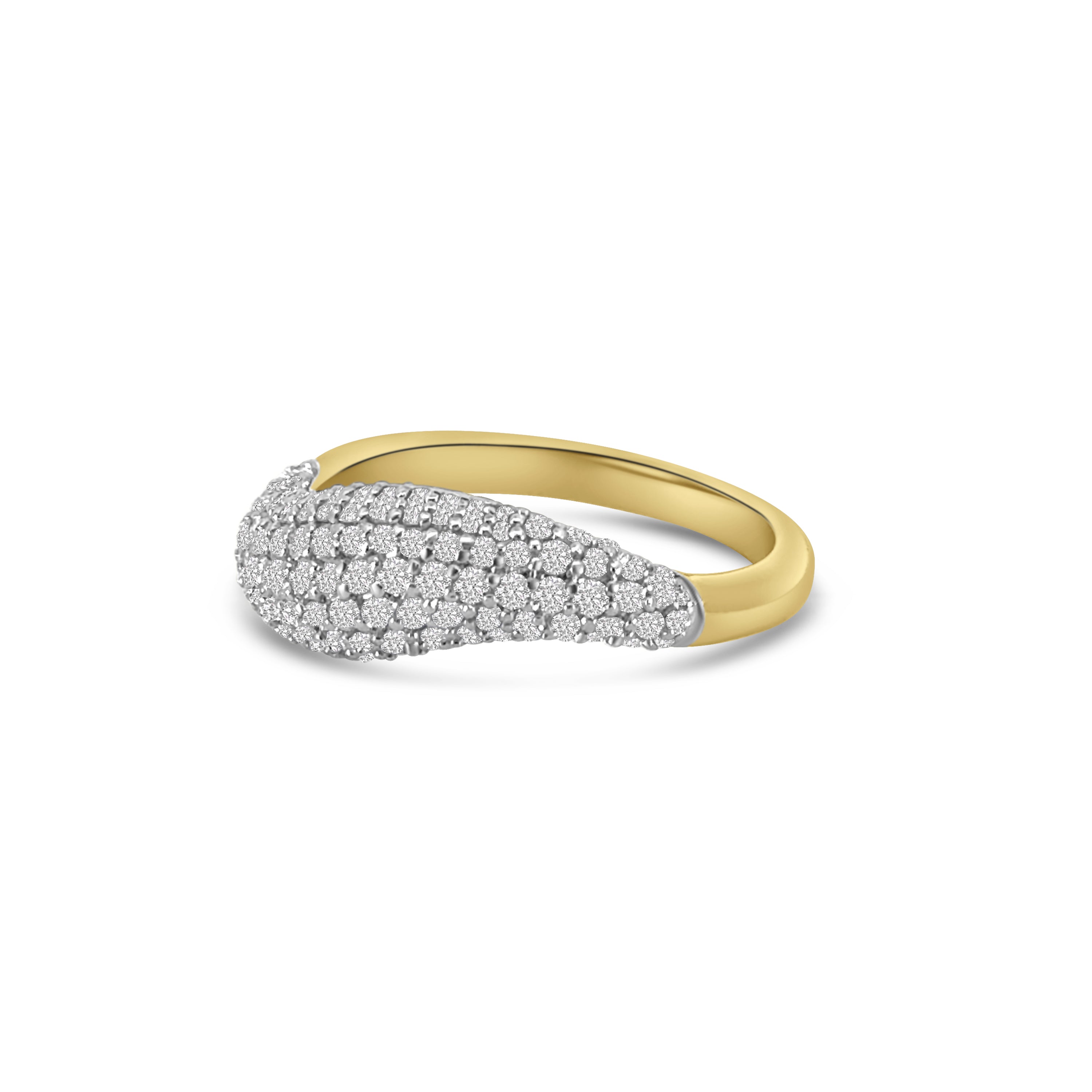 18kt Multi Row Wave Cluster Ring