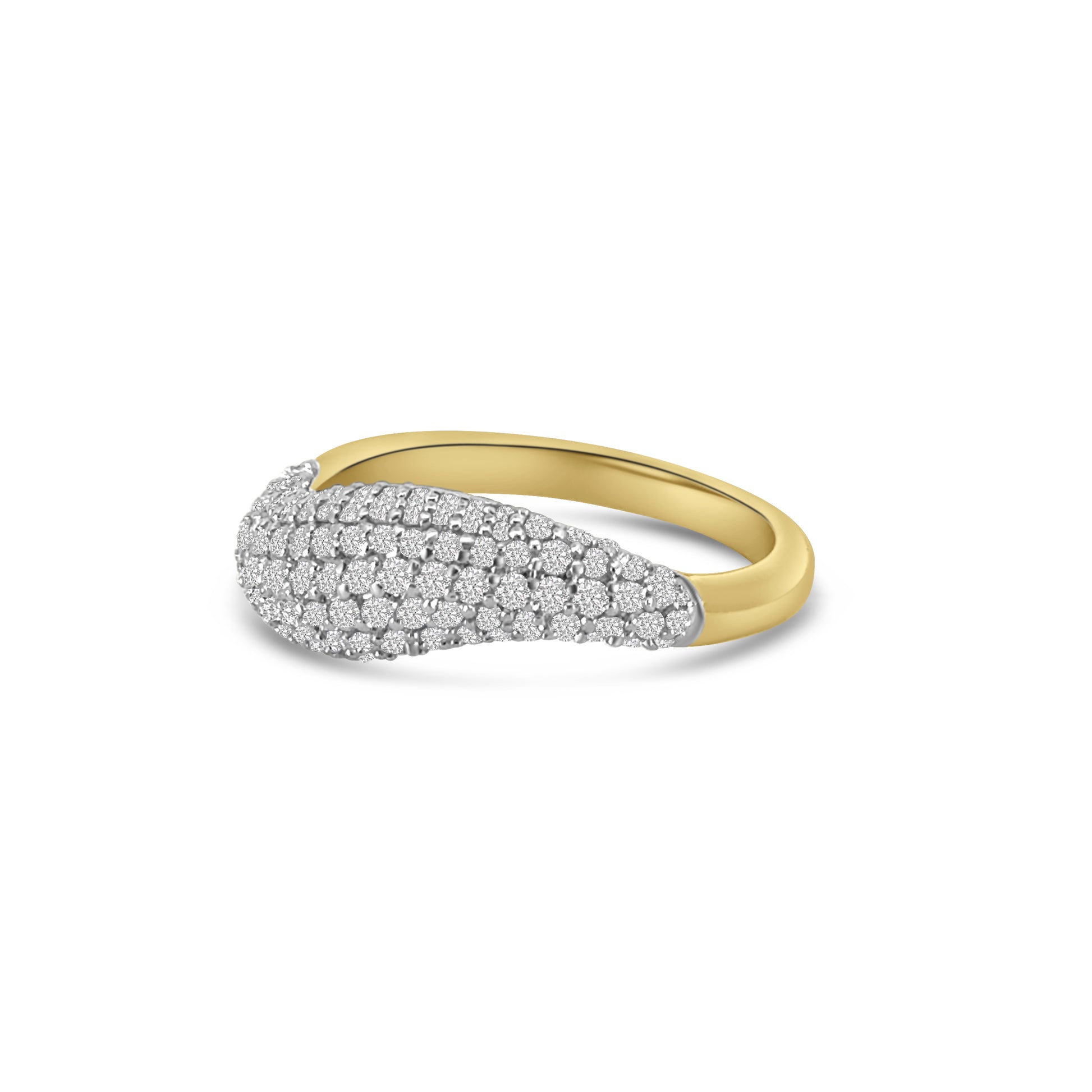 18kt Multi Row Wave Cluster Ring