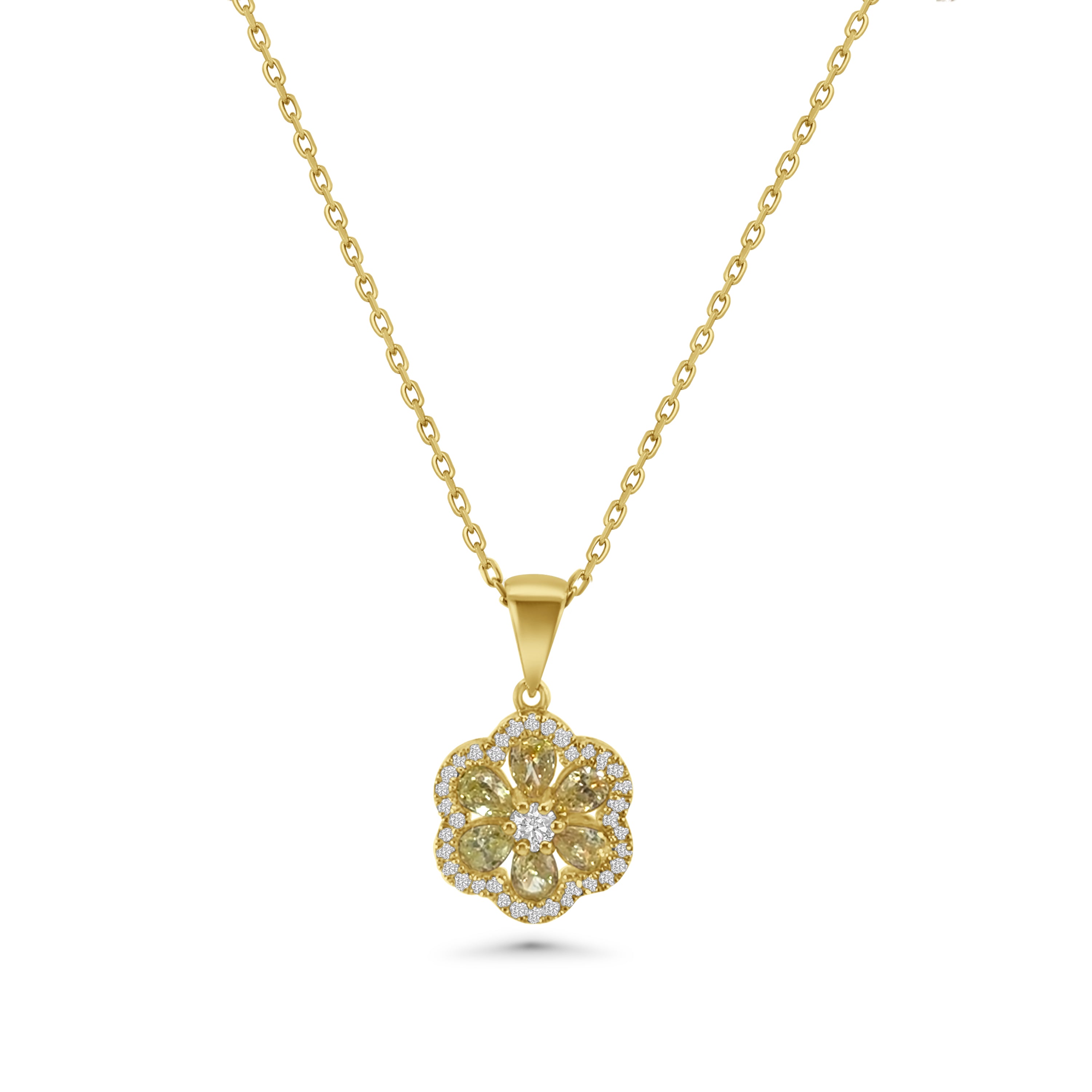 18kt White and Yellow Diamond Pendant