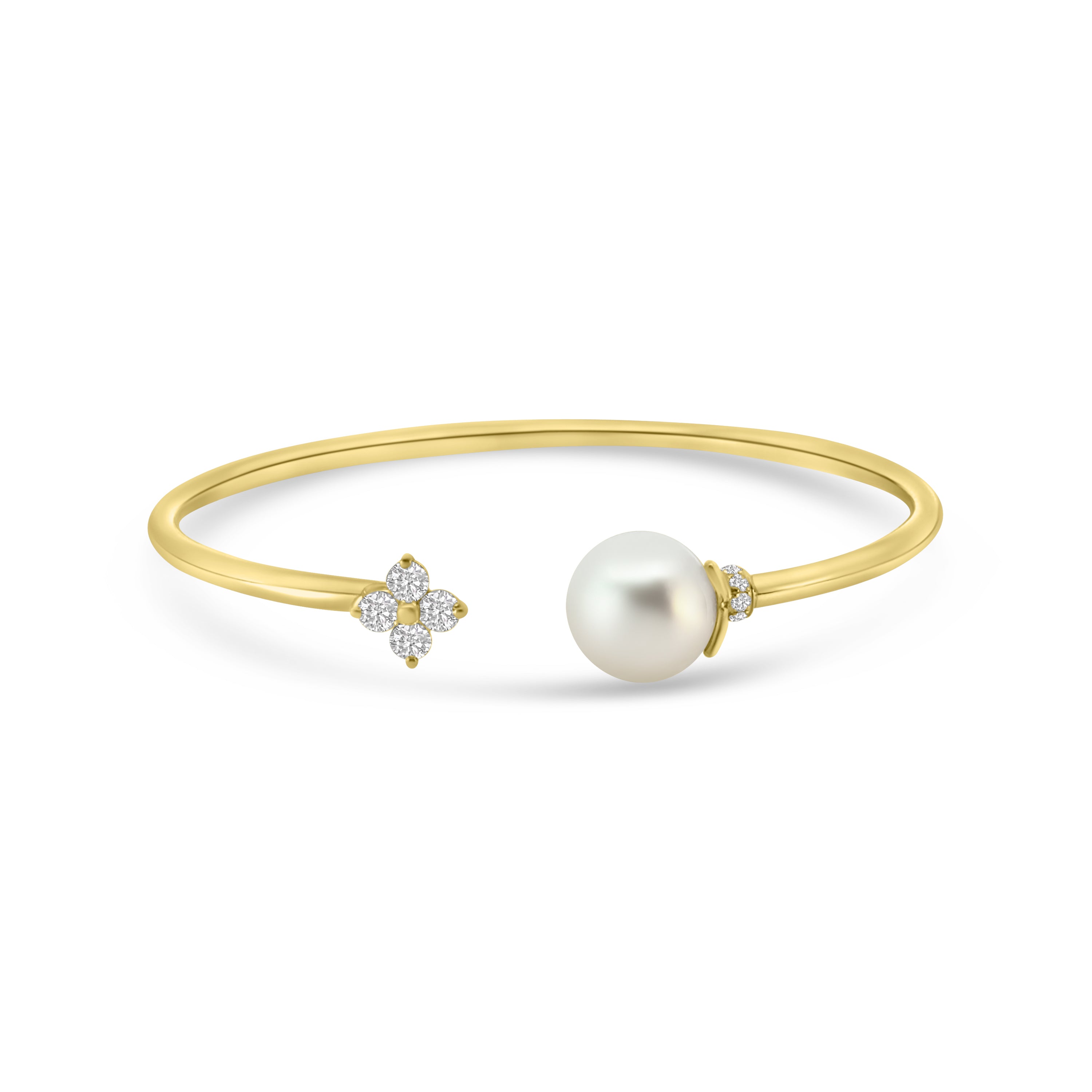 18kt South Sea Pearl and Diamond Bangle