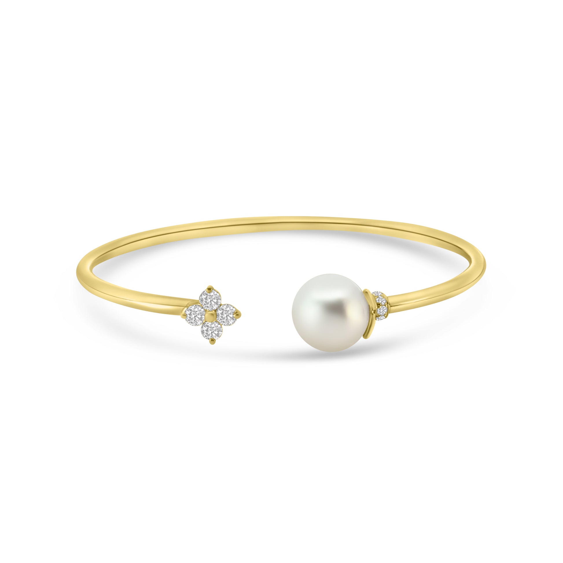 18kt South Sea Pearl and Diamond Bangle