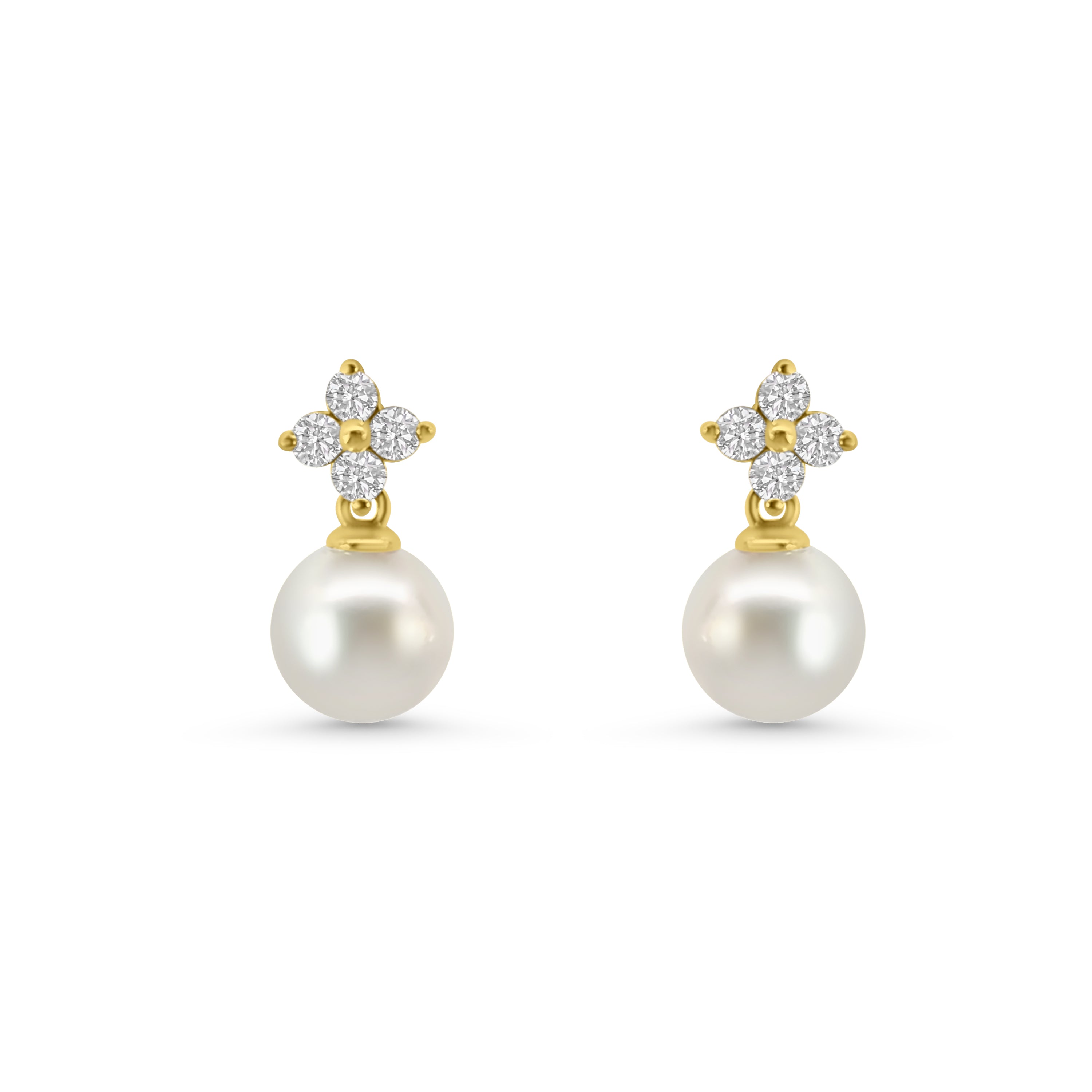 18kt Akoya Pearl and Diamond Earrings