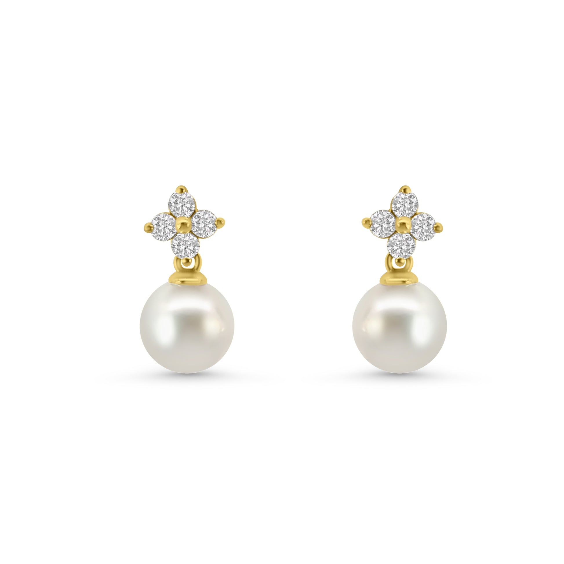 18kt Akoya Pearl and Diamond Earrings