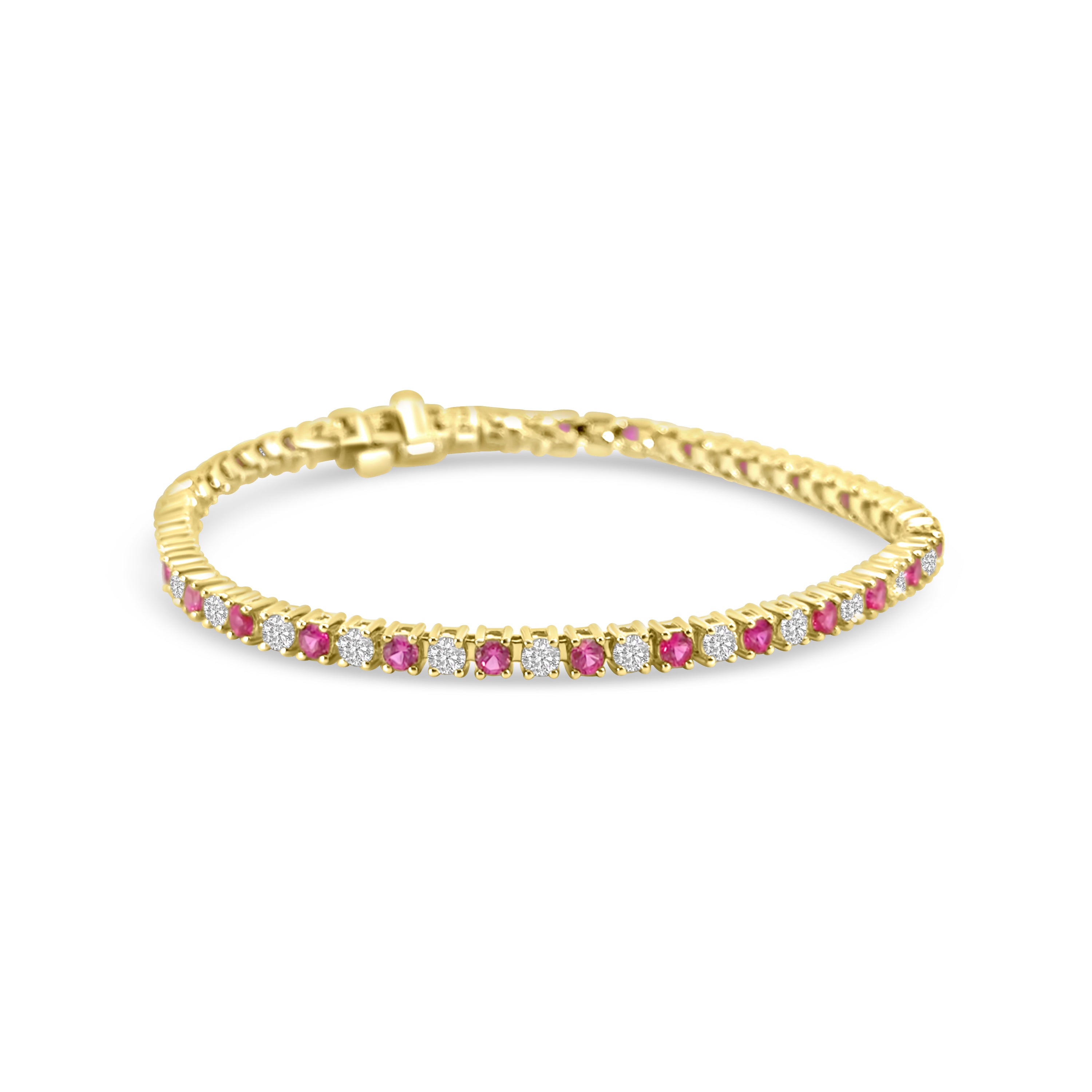 9kt Lab Grown Diamond and Ruby Tennis Bracelet