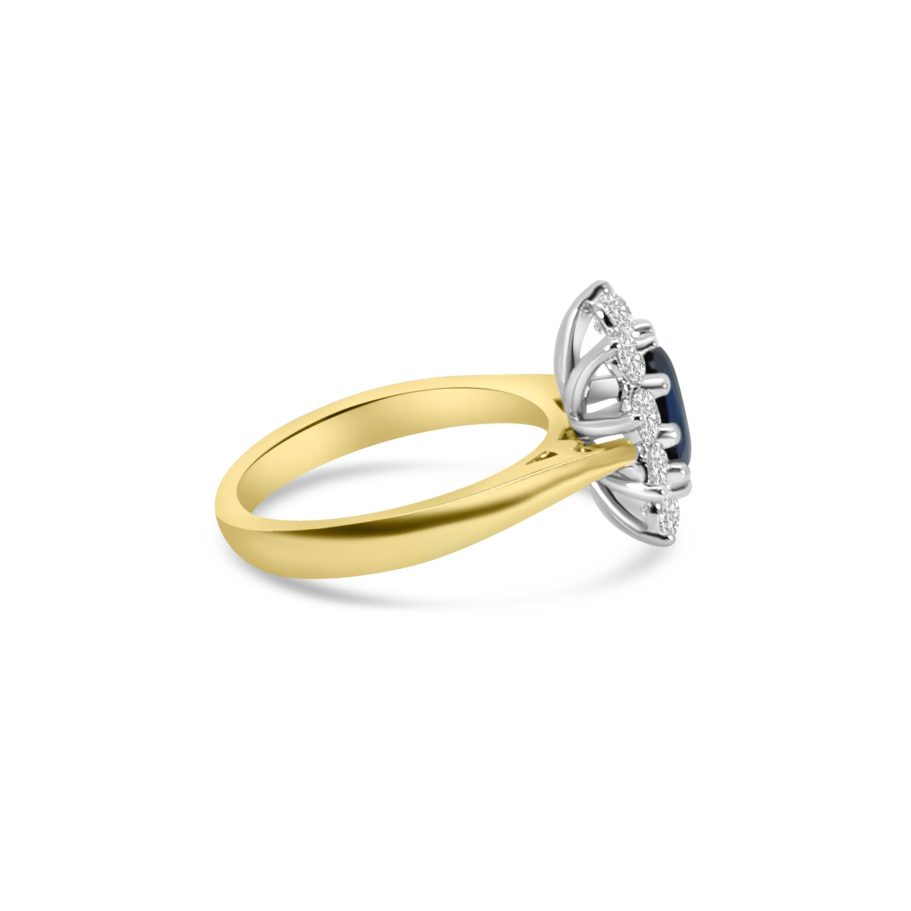 9kt Lab Grown Sapphire and Diamond Cluster Dress Ring