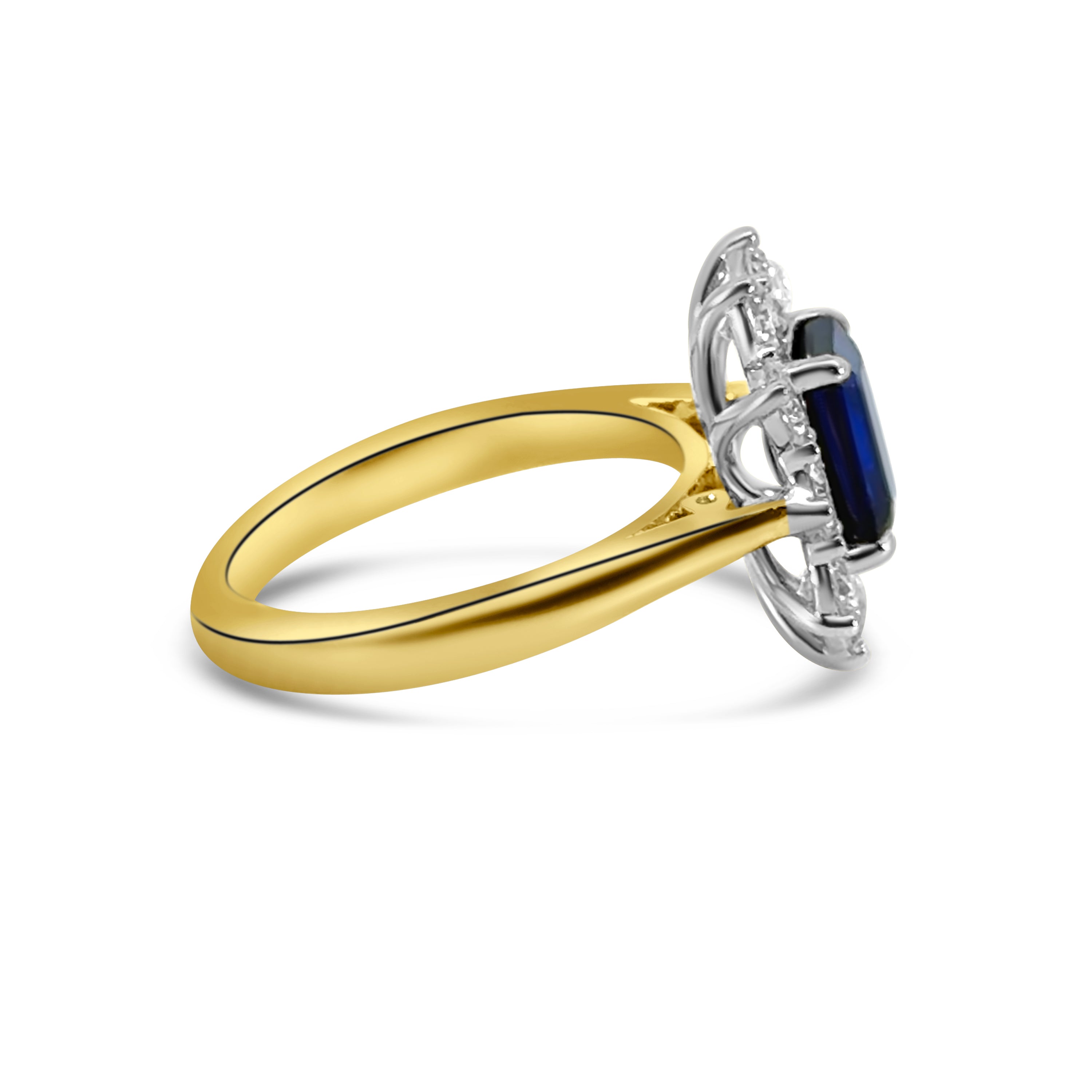 9kt Lab Grown Sapphire and Diamond Cluster Dress Ring