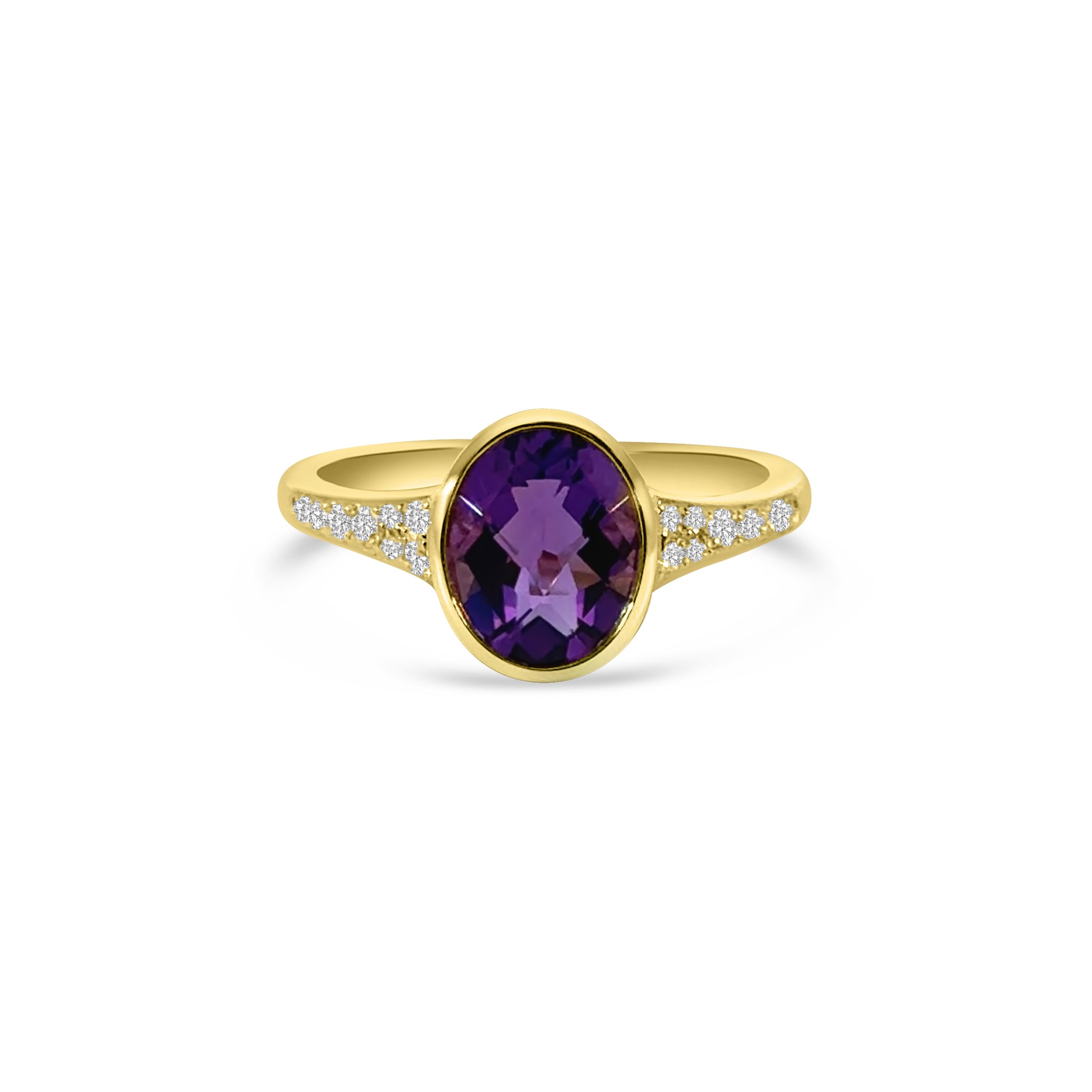 9kt Amethyst and Diamond Dress Ring