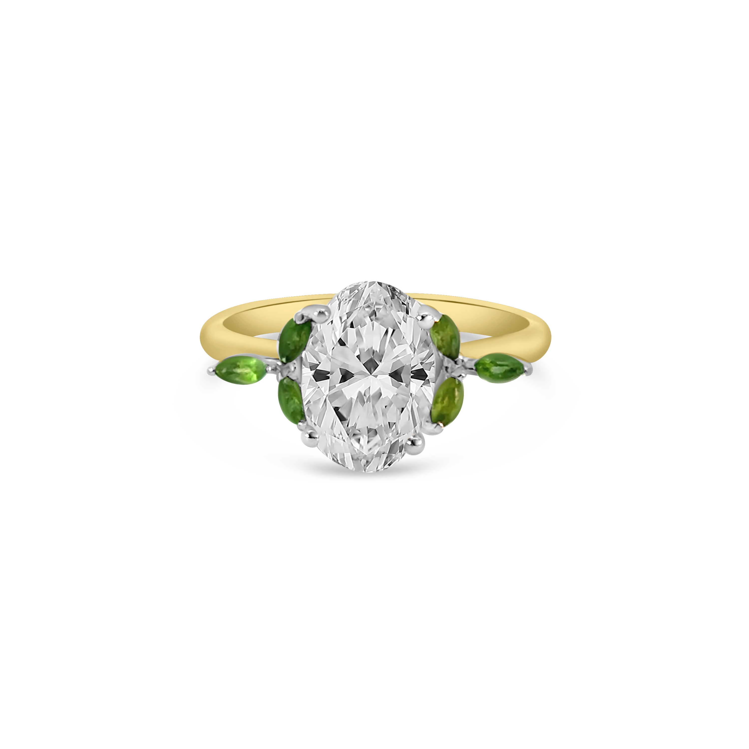 9kt Lab Grown Diamond and Tourmaline Dress Ring