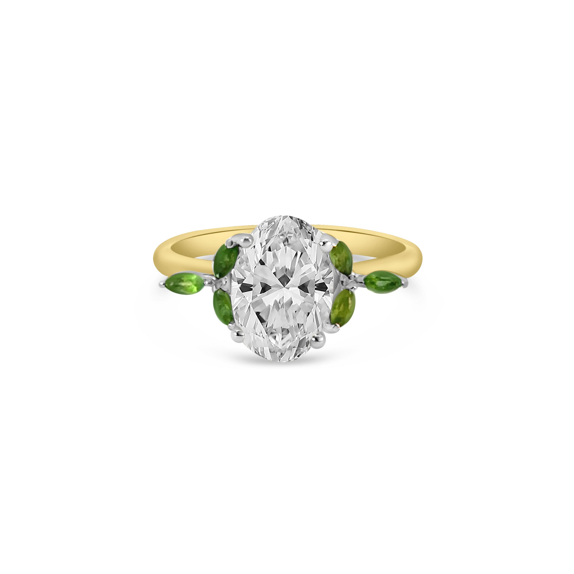 9kt Lab Grown Diamond and Tourmaline Dress Ring