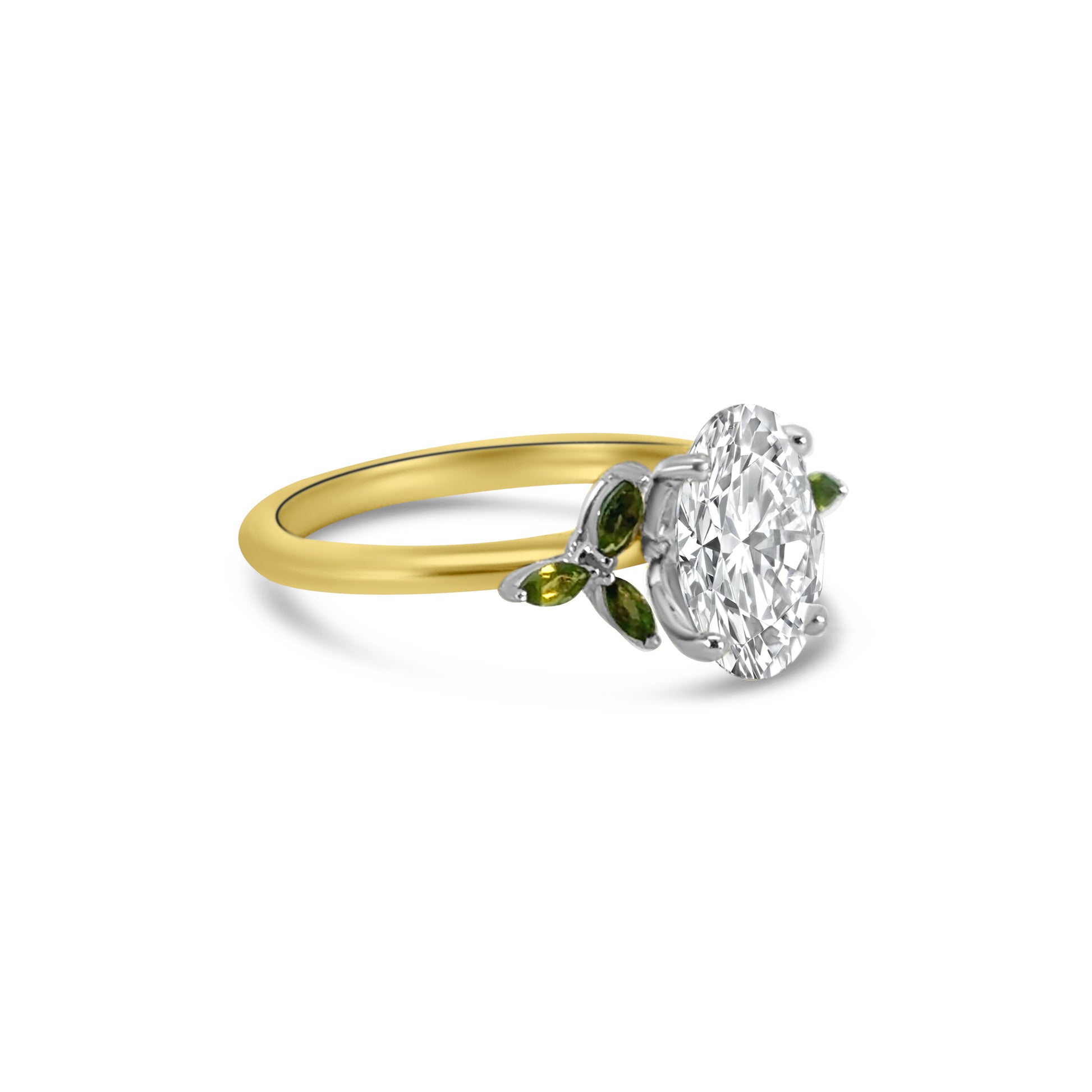 9kt Lab Grown Diamond and Tourmaline Dress Ring