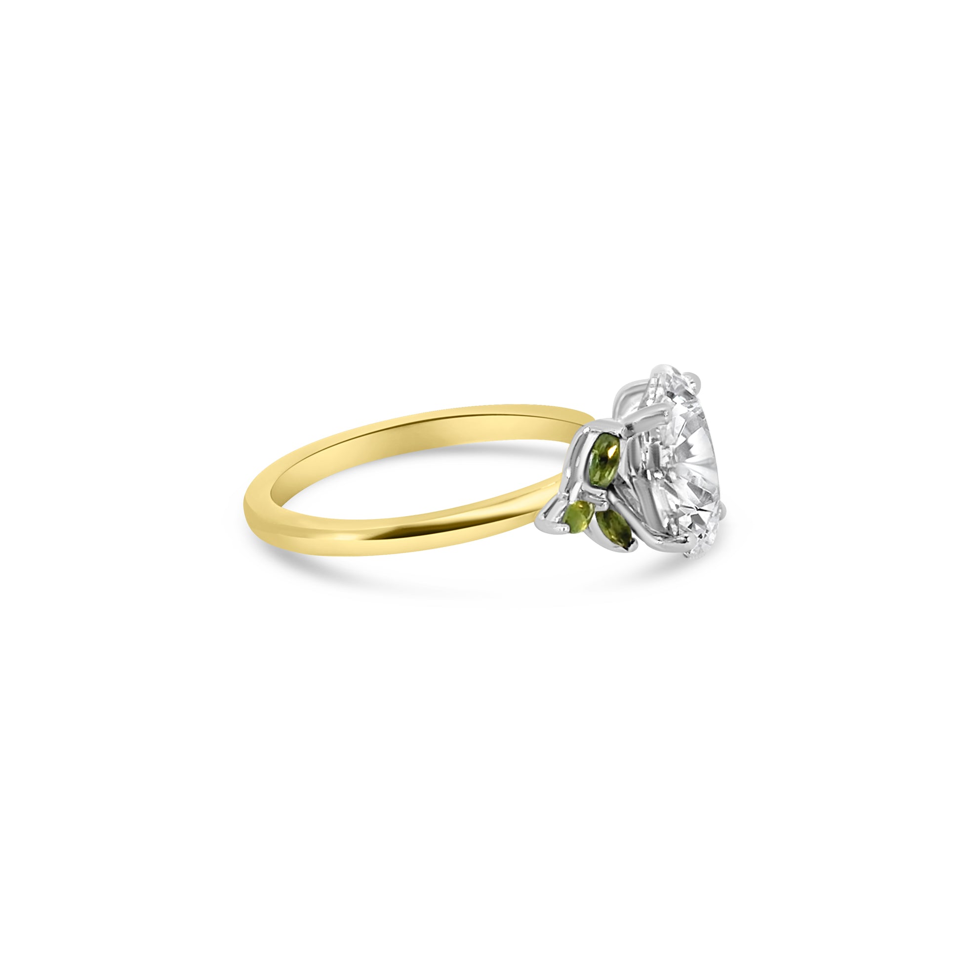 9kt Lab Grown Diamond and Tourmaline Dress Ring