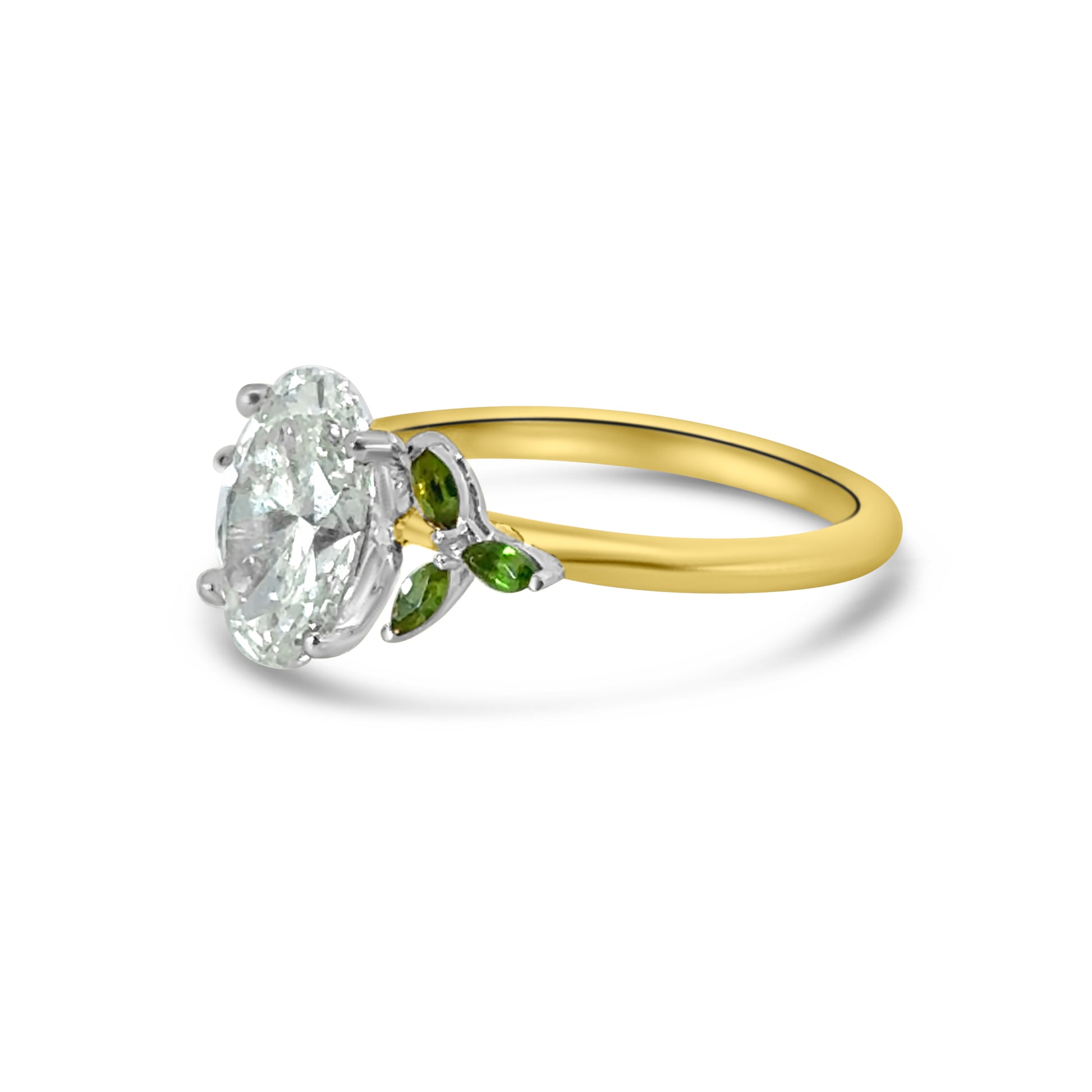 9kt Lab Grown Diamond and Tourmaline Dress Ring