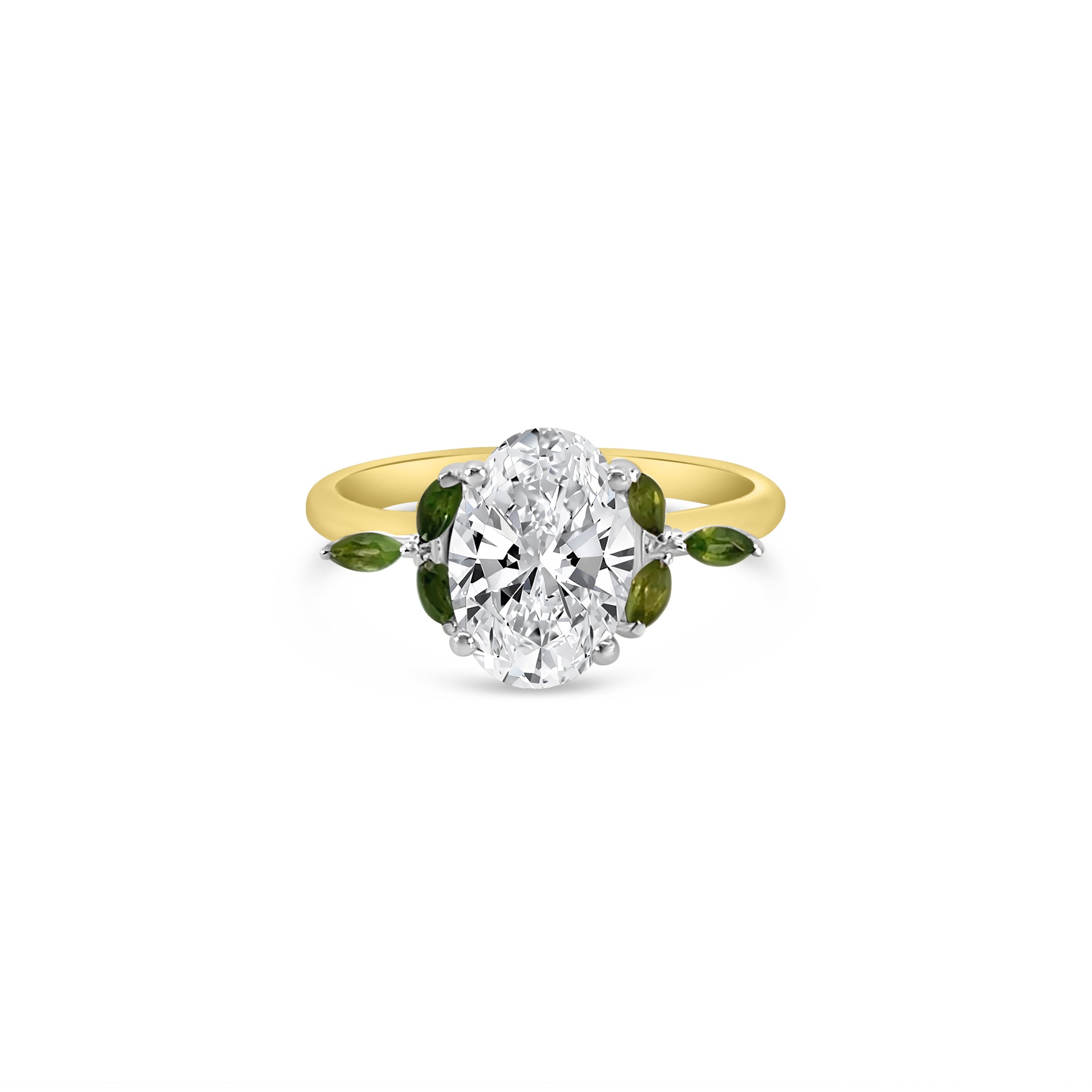 9kt Lab Grown Diamond and Tourmaline Dress Ring
