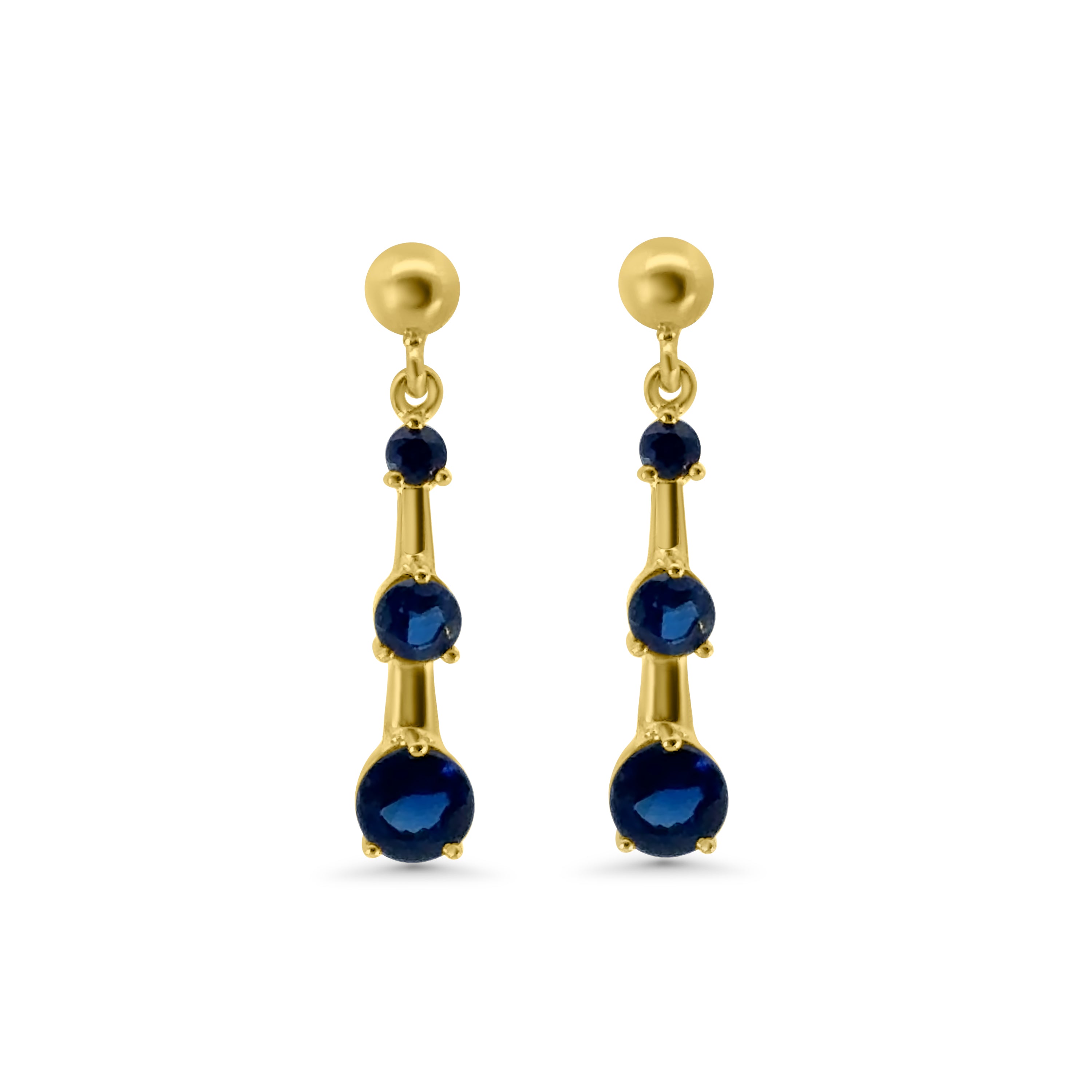 9kt Sapphire Drop Earrings