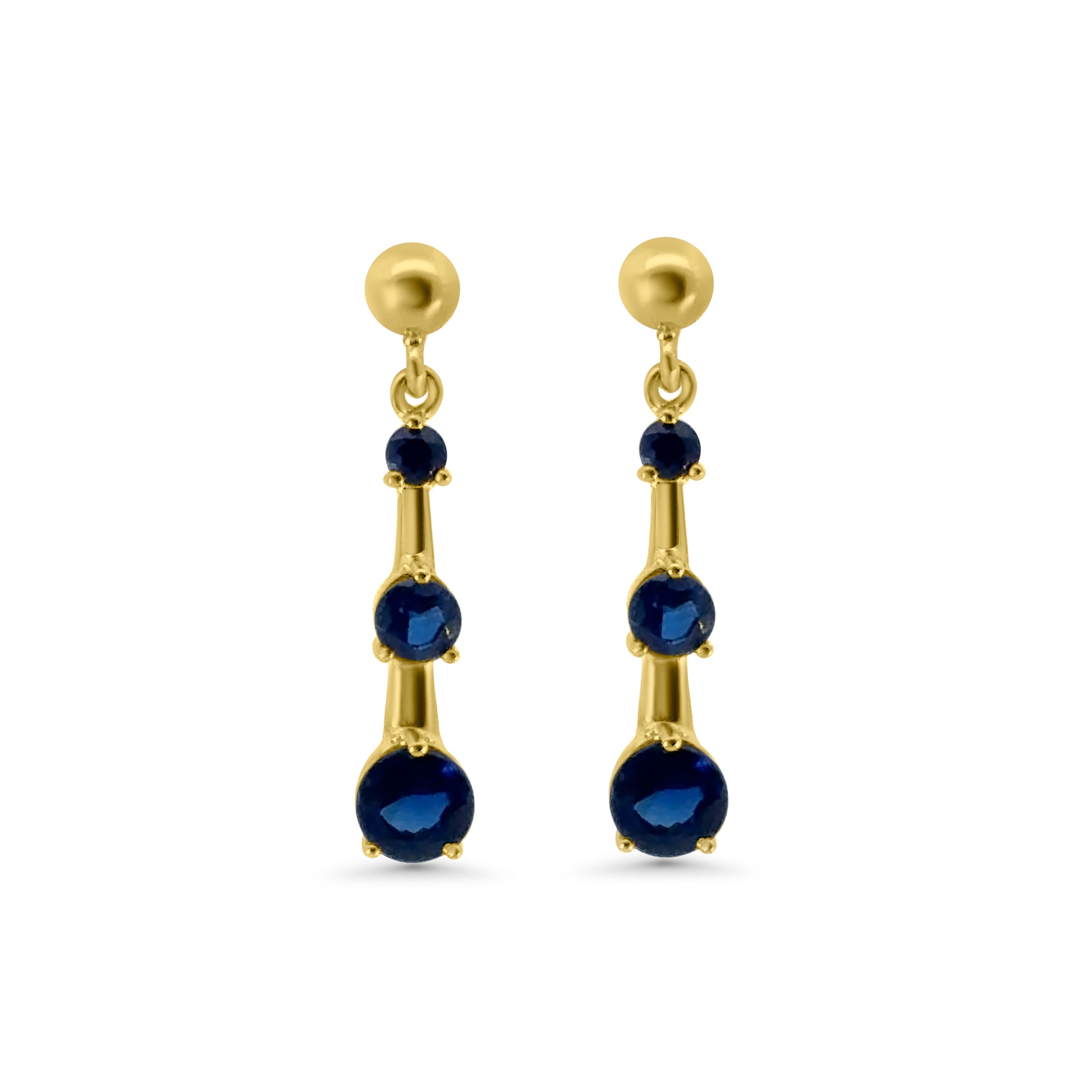 9kt Sapphire Drop Earrings