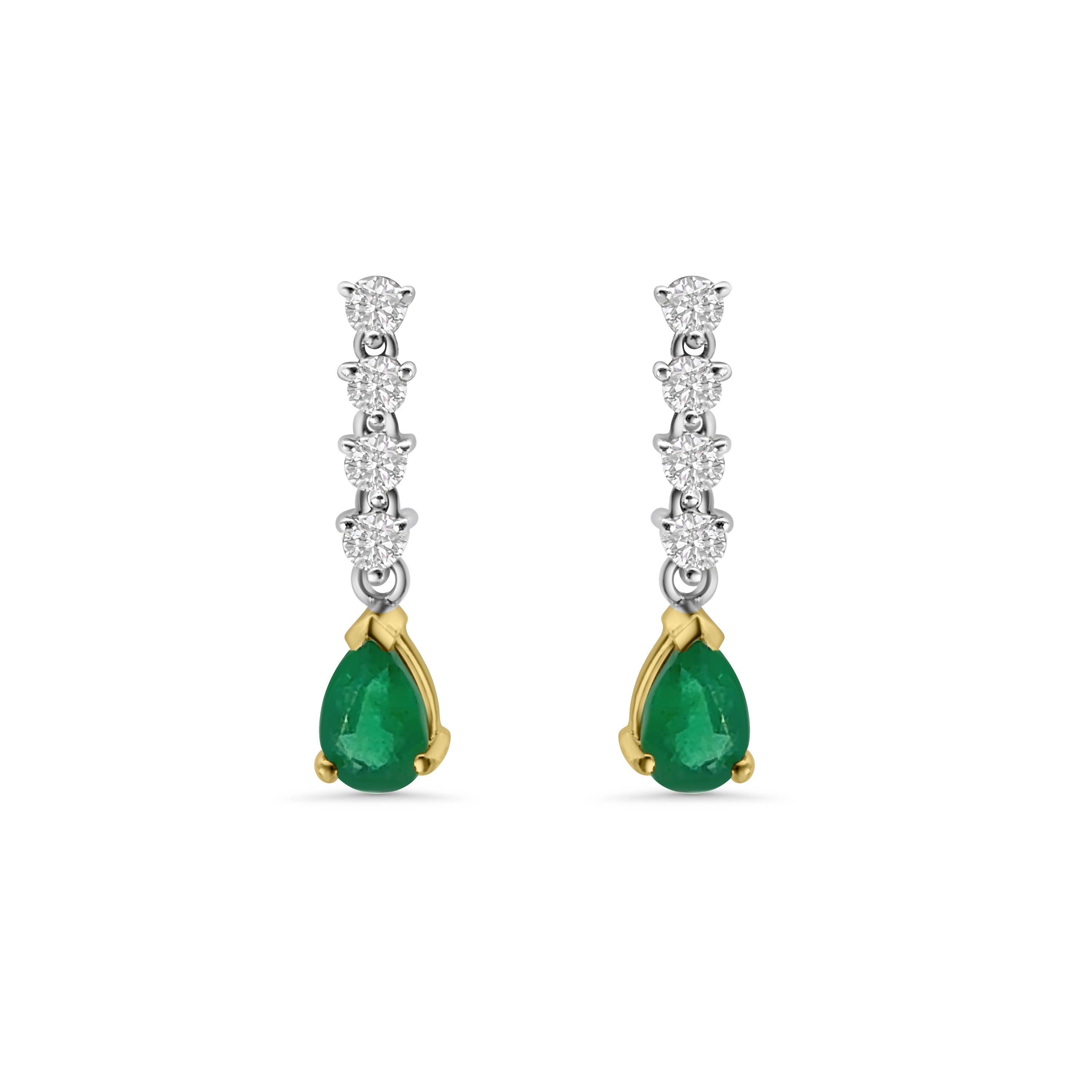 18kt Emerald and Diamond Drop Earrings
