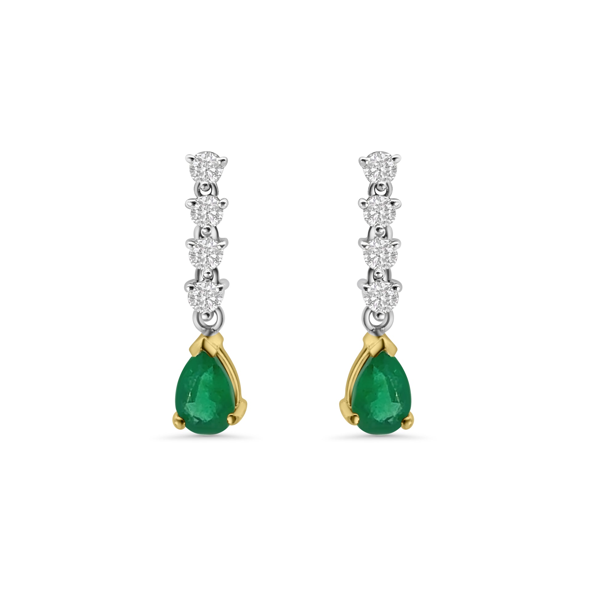 18kt Emerald and Diamond Drop Earrings