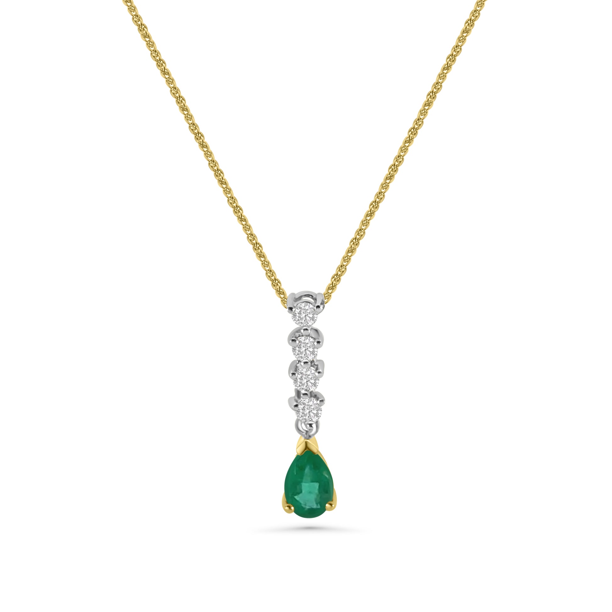 18kt Emerald and Diamond Pear Drop Pendant