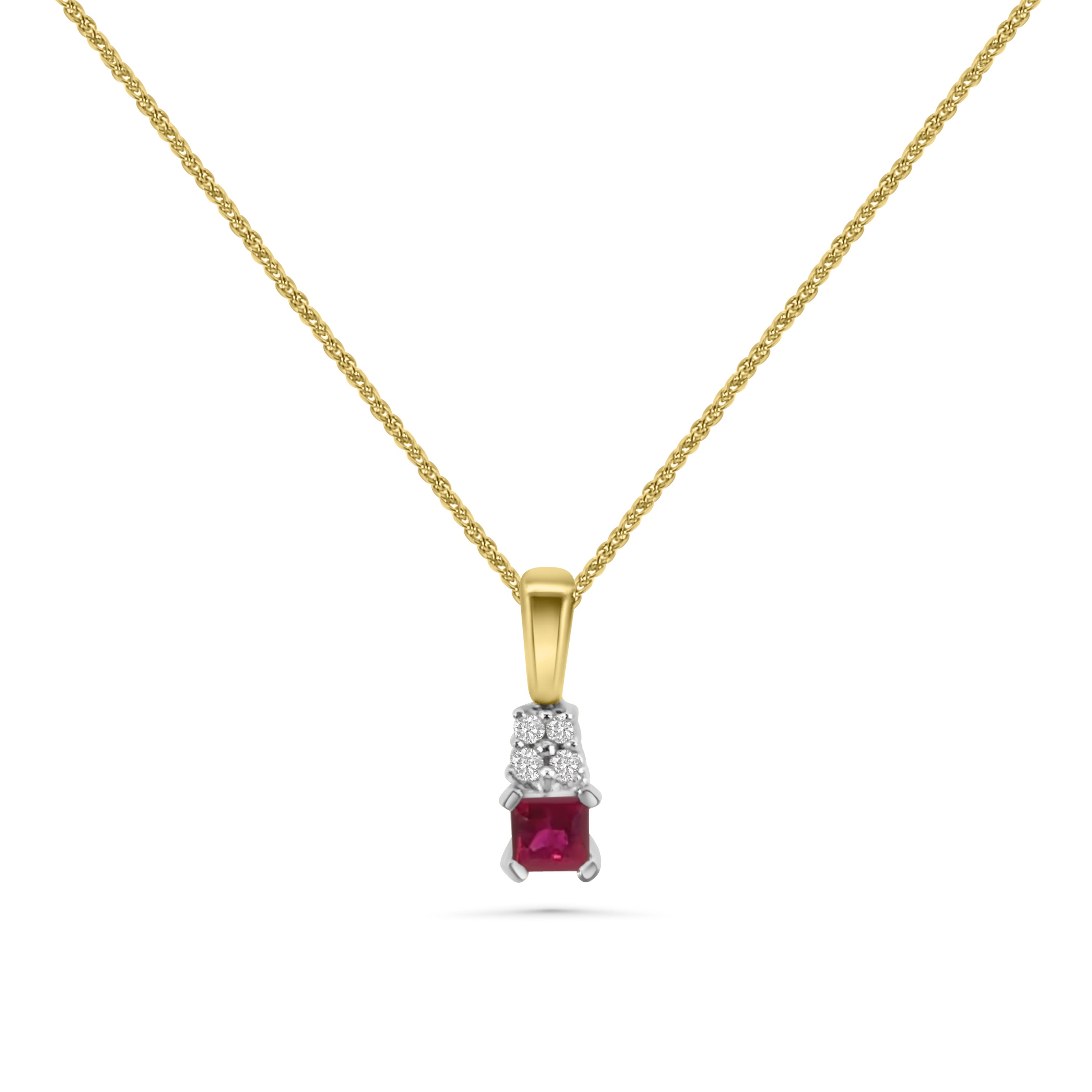 18kt Ruby and Diamond Drop Pendant