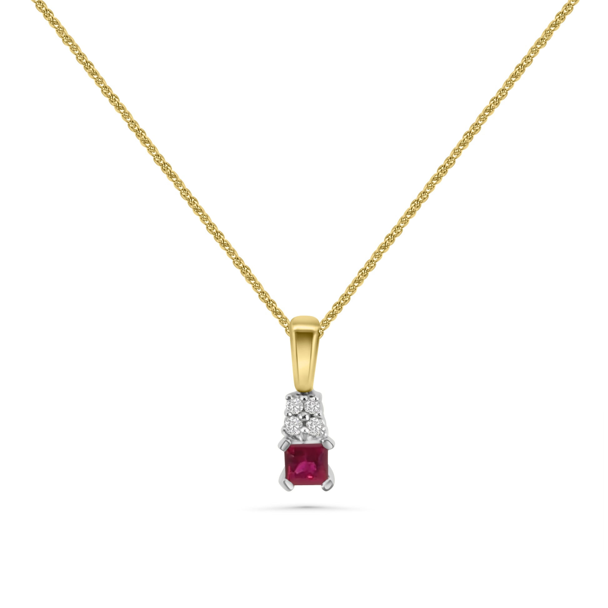 18kt Ruby and Diamond Drop Pendant