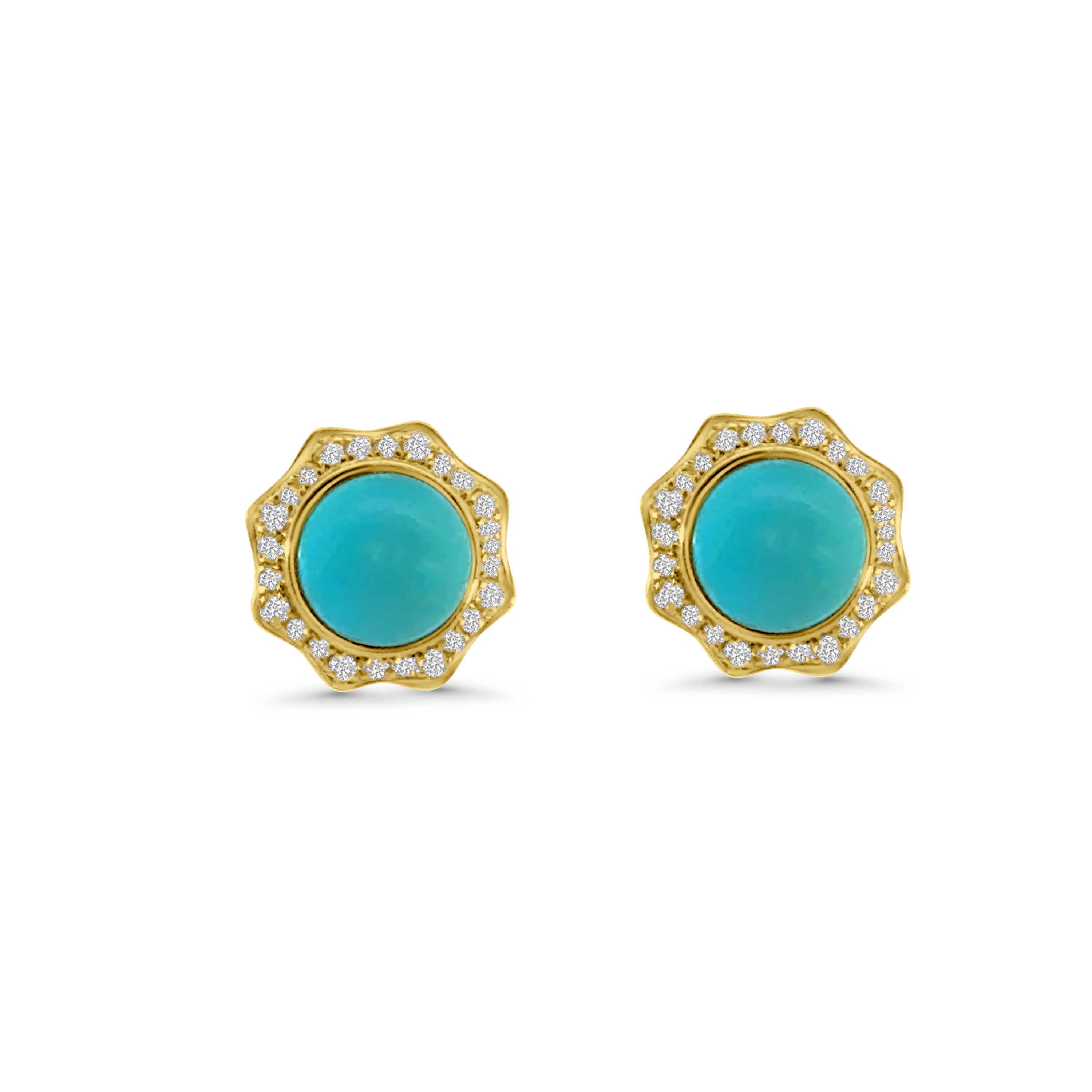 9kt Tourquise and Diamond Earrings
