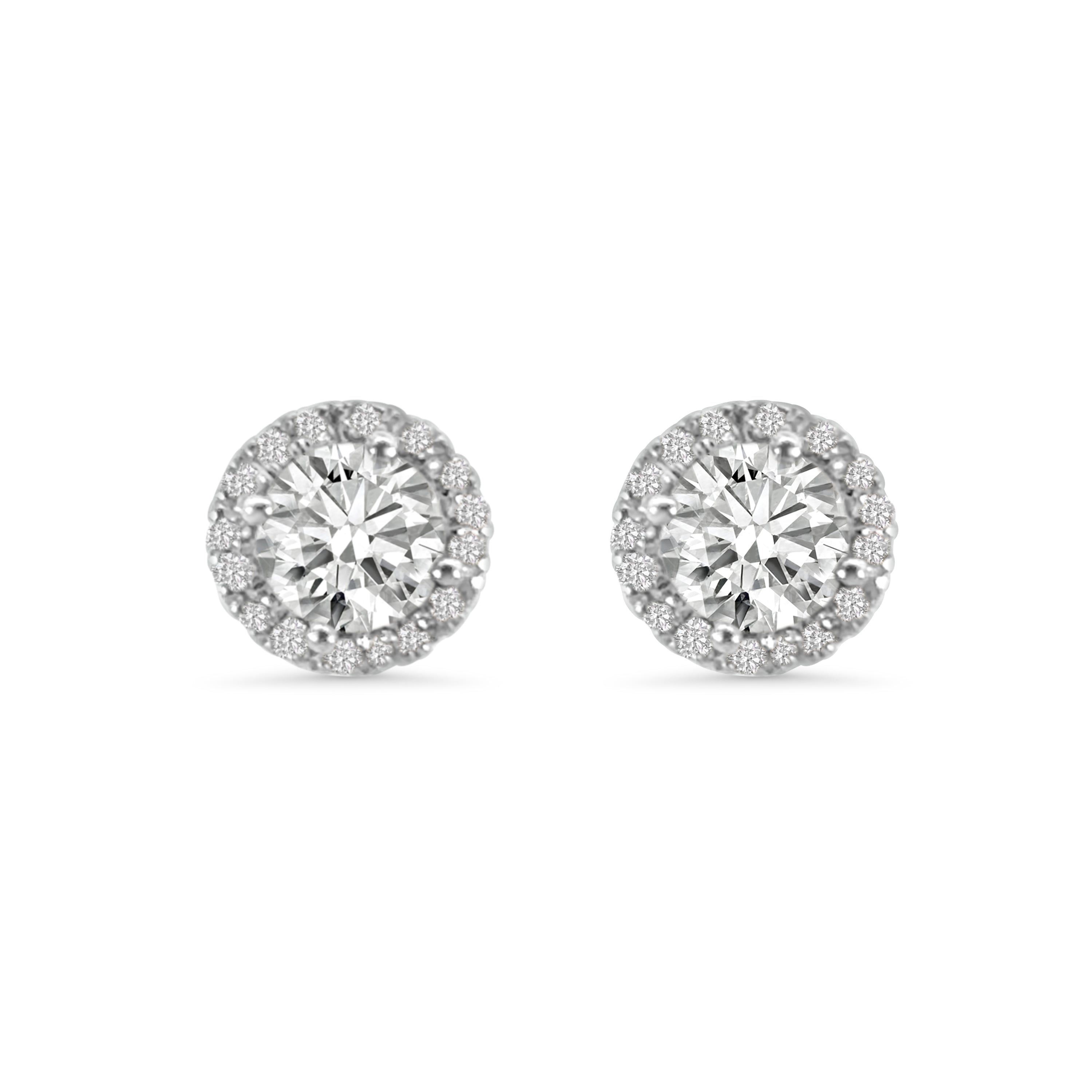 18kt Diamond Halo Earrings