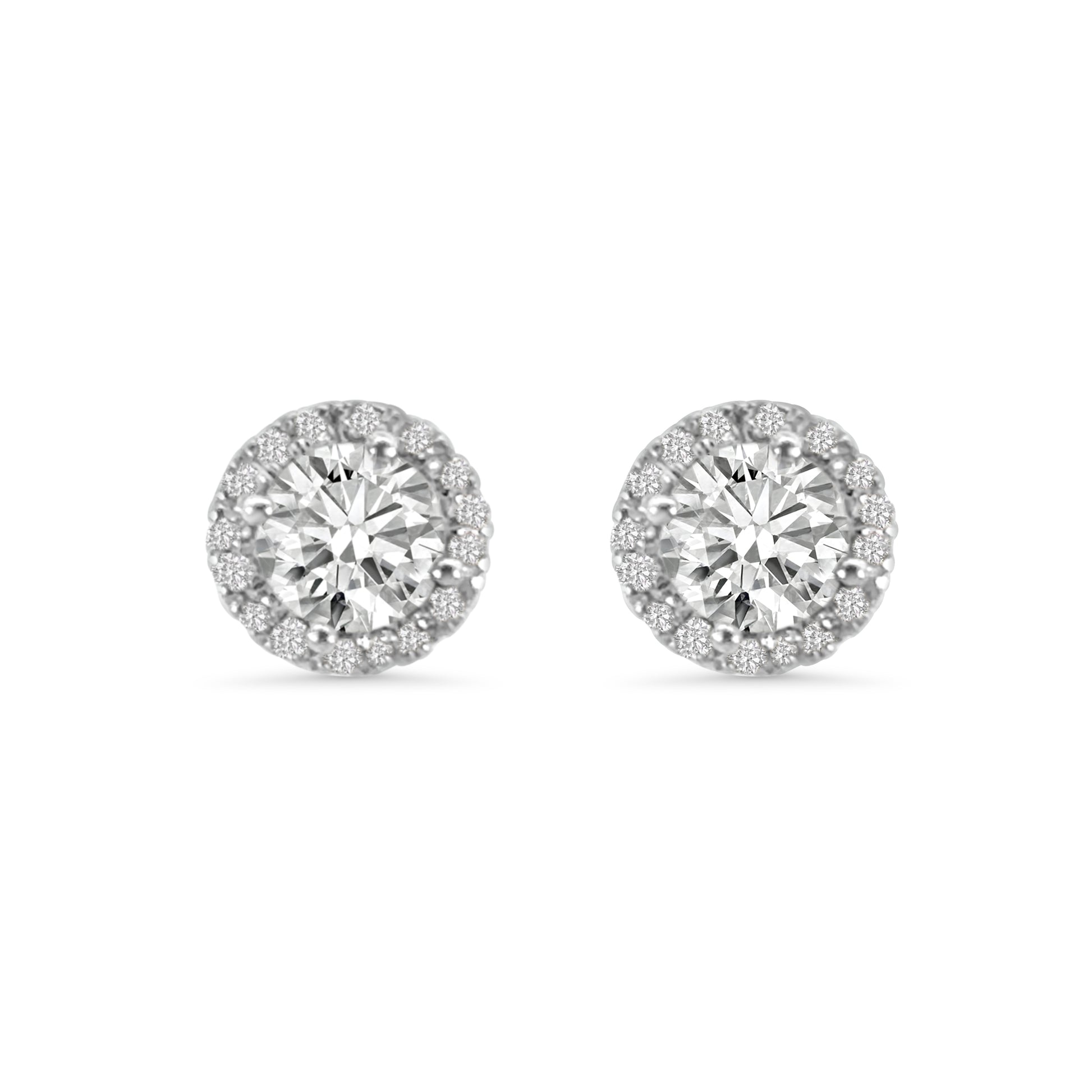 18kt Diamond Halo Earrings