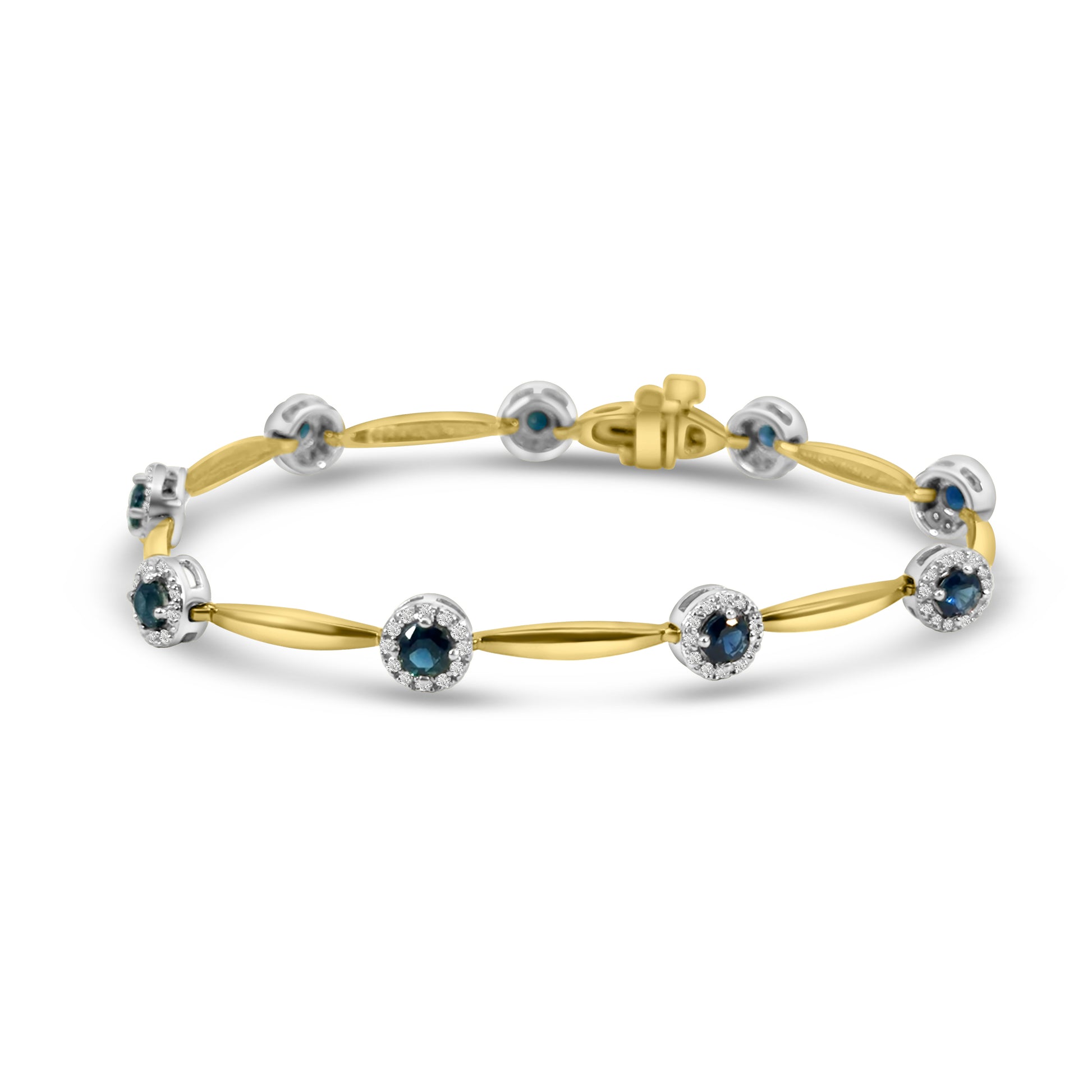 9kt Sapphire and Diamond Halo Bracelet
