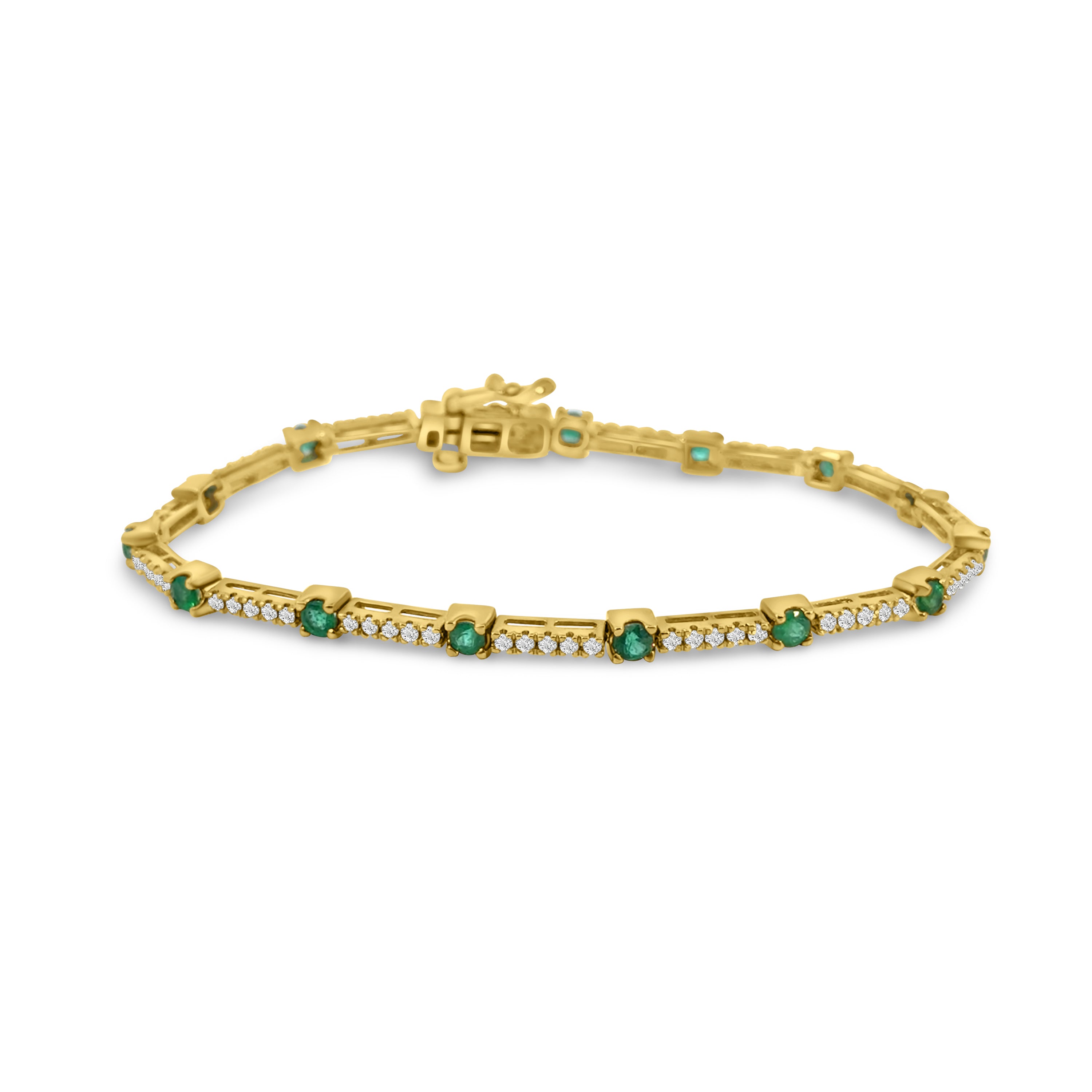 9kt Emerald and Diamond Tennis Bracelet