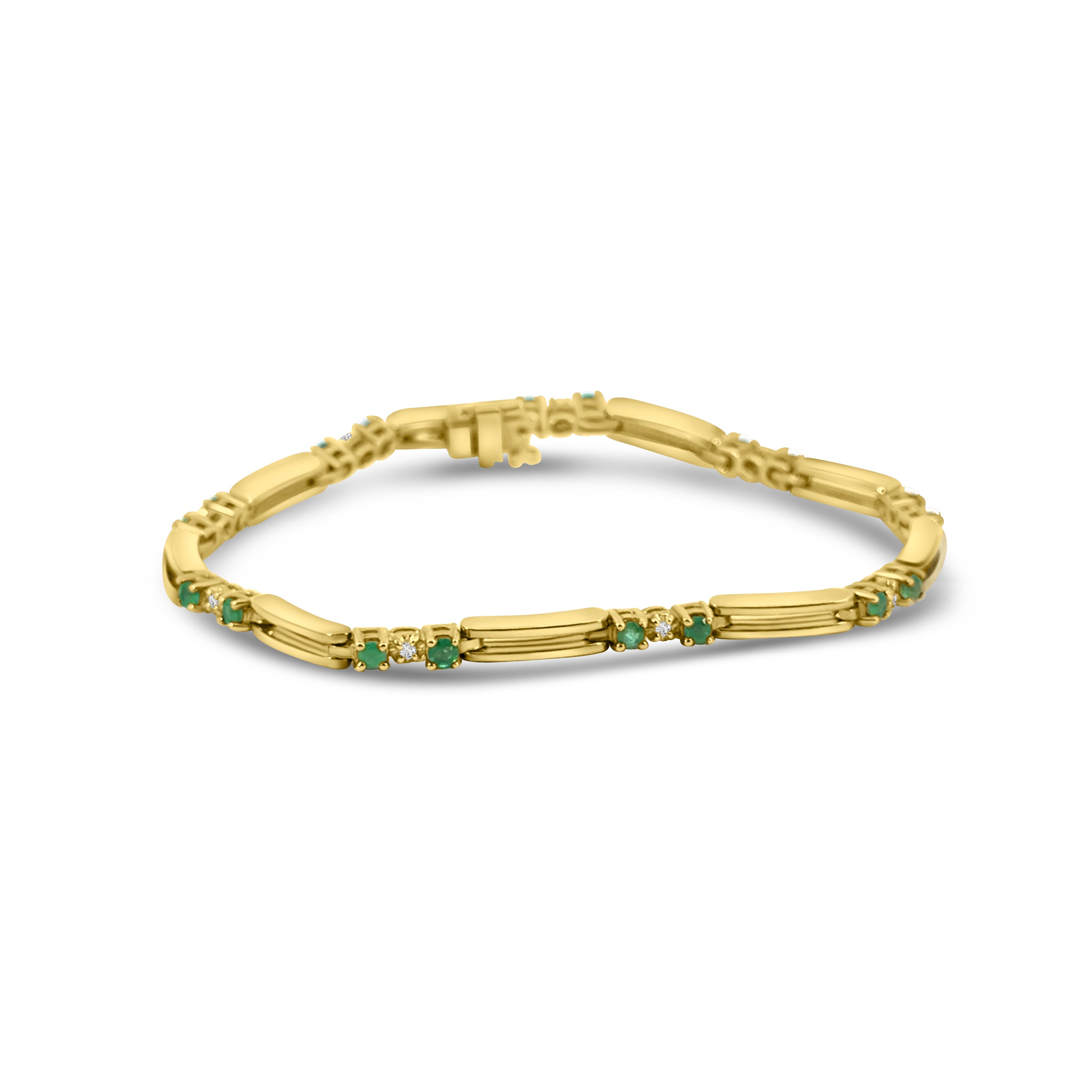 9kt Emerald and Diamond Bracelet