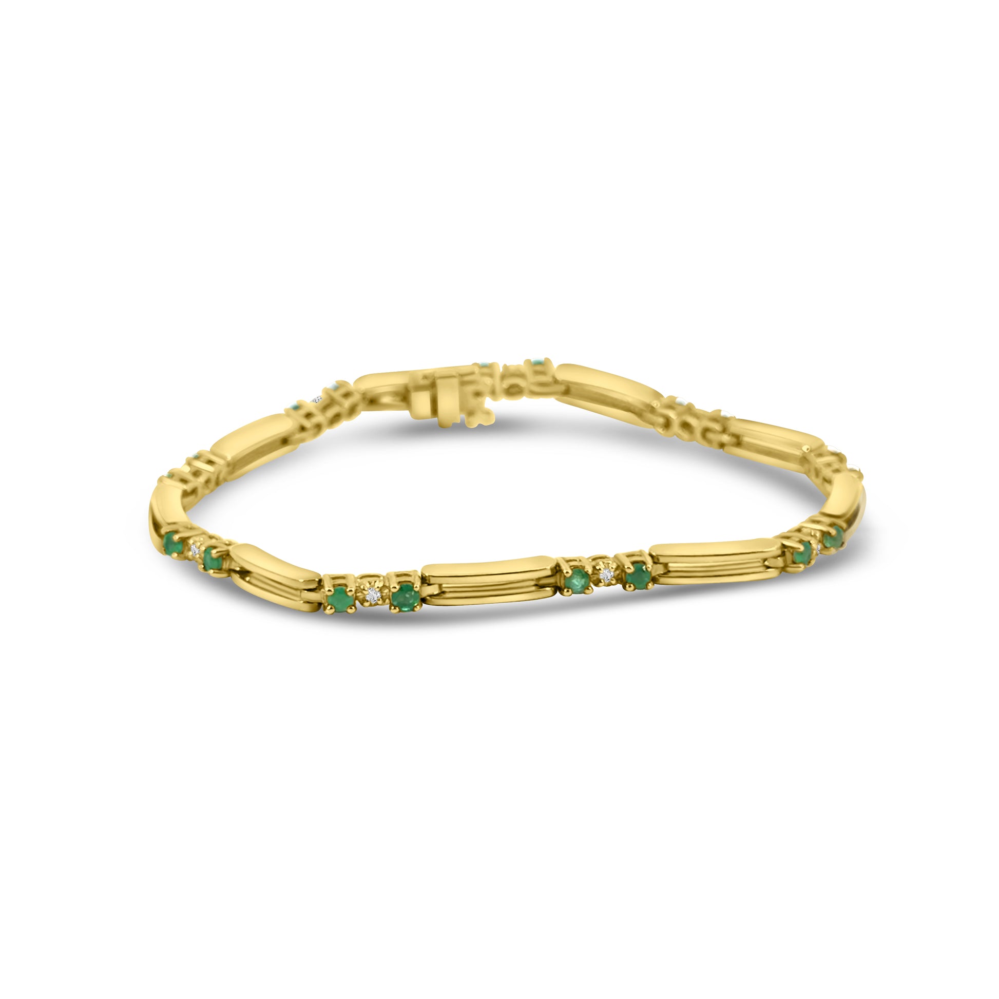 9kt Emerald and Diamond Bracelet