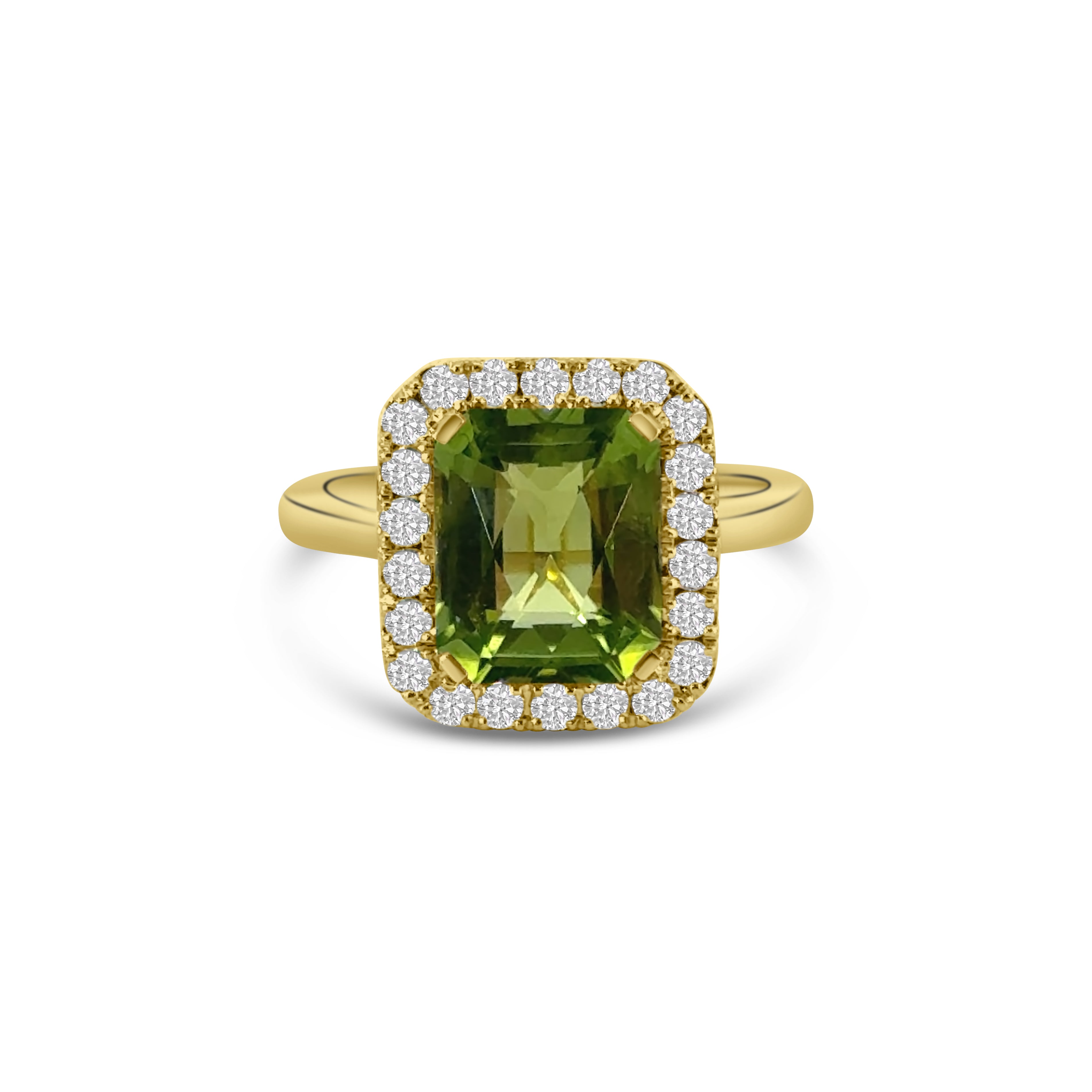 18kt Peridot and Diamond Dress Ring