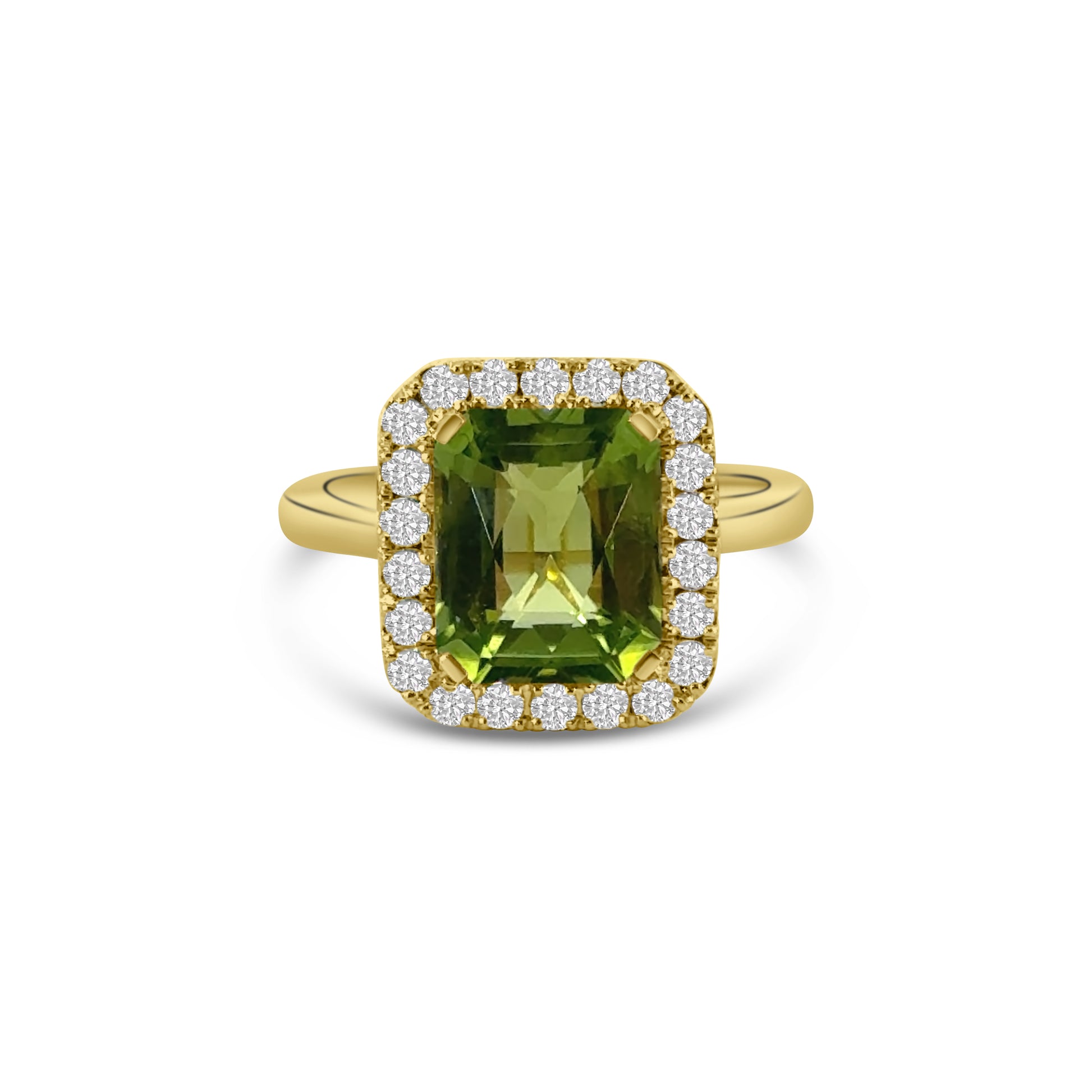18kt Peridot and Diamond Dress Ring
