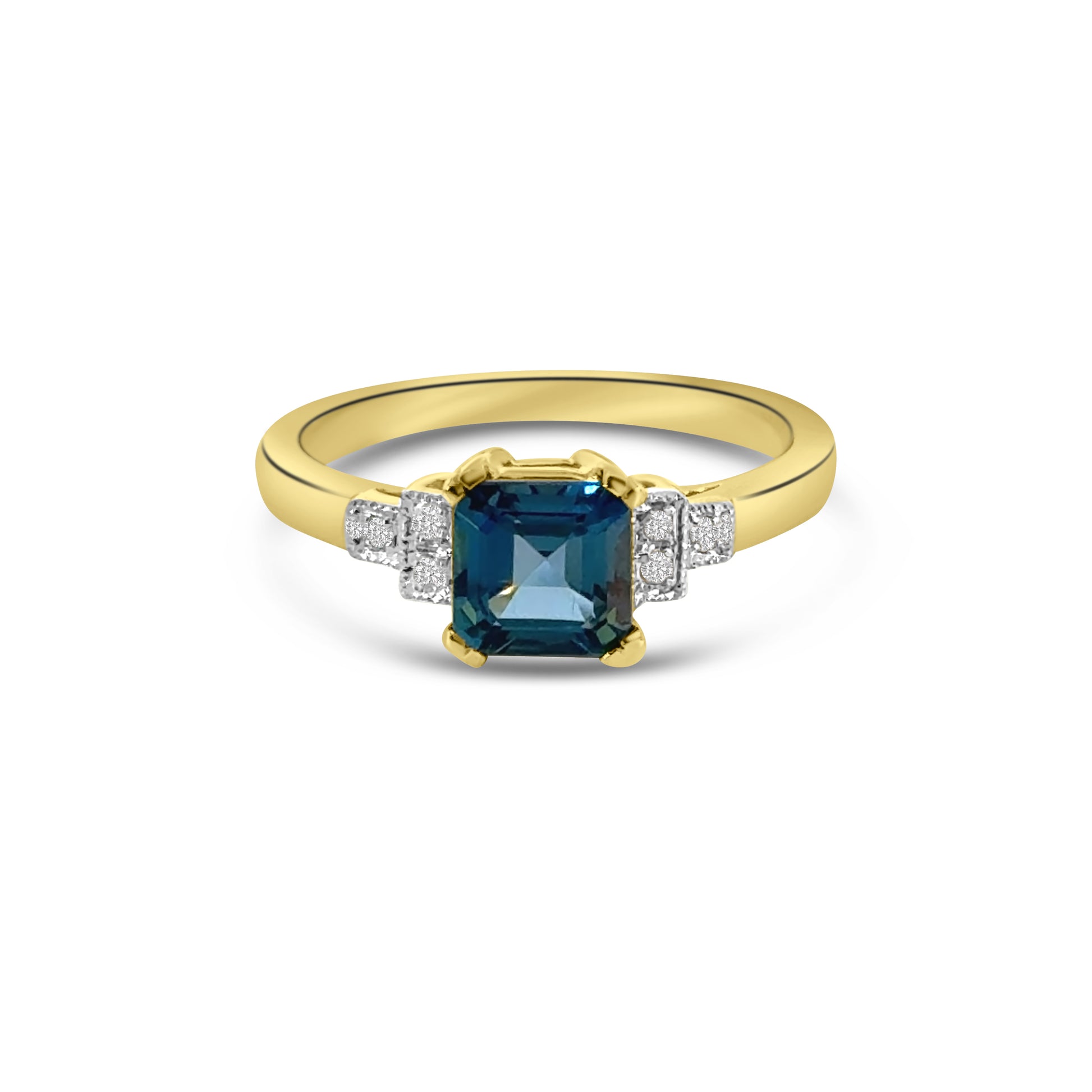 9kt London Blue Topaz and Diamond Dress Ring