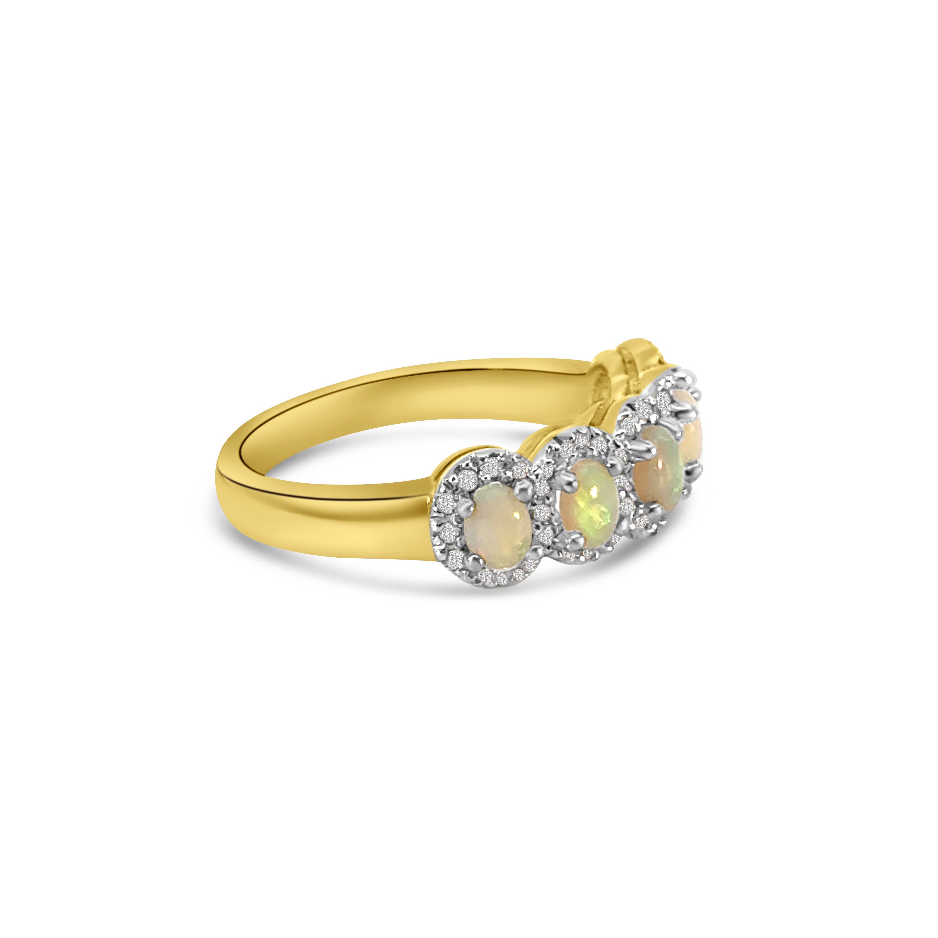 9kt Five Stone Opal and Diamond Dress Ring